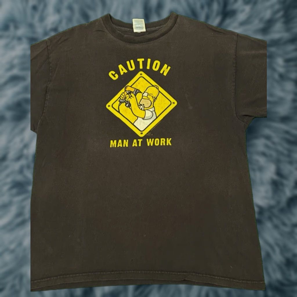 Vintage VINTAGE The Simpsons Shirt Mens L 90s 2000s Cartoon Homer Man At Work VTG Black Short Sleeve Shirt Mens L Size US L / EU 52-54 / 3 - 1 Thumbnail