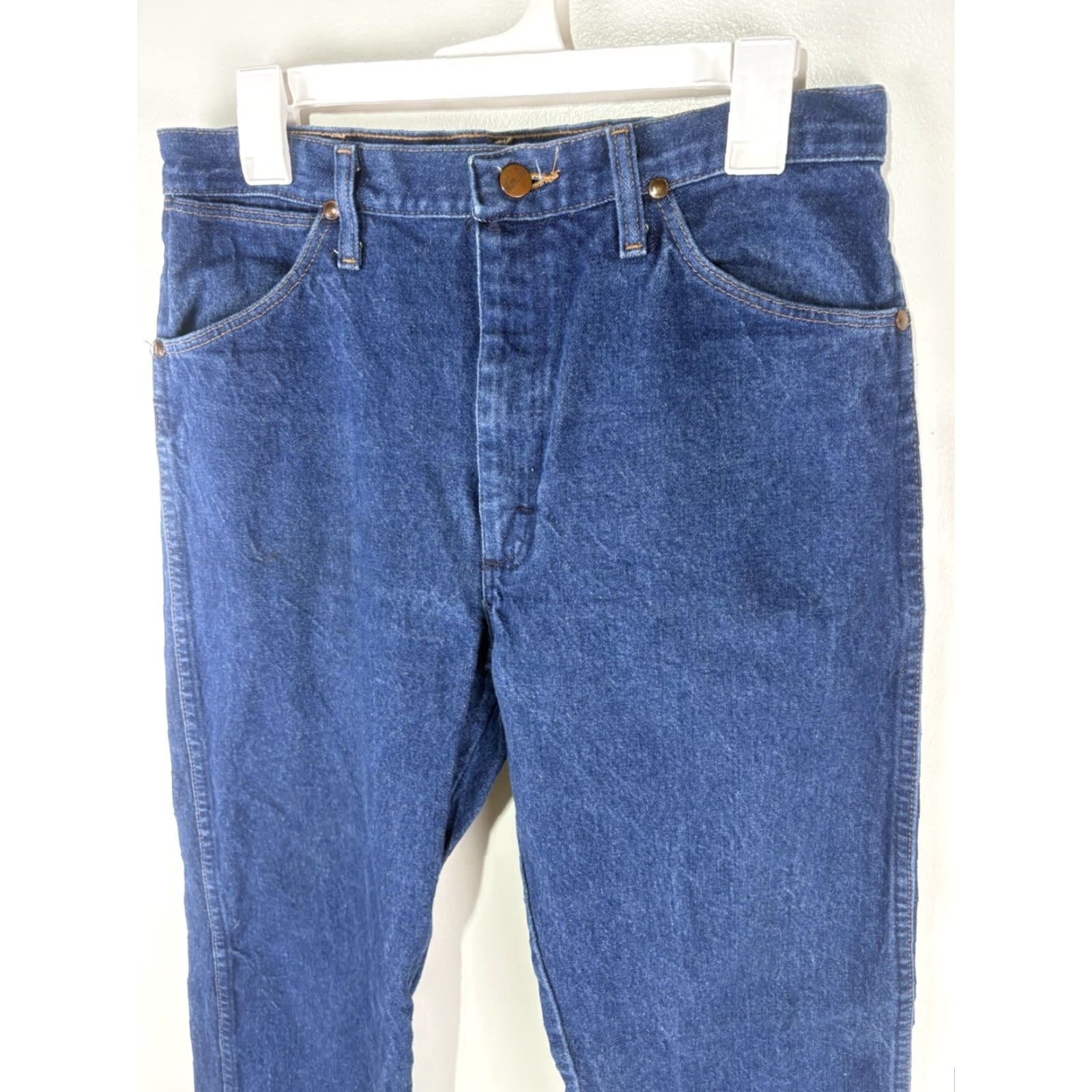 Wrangler VINTAGE Wrangler Men’s Jeans 34x32 Blue Dark Wash Straight Fit 5-Pocket USA Size US 34 / EU 50 - 3 Thumbnail