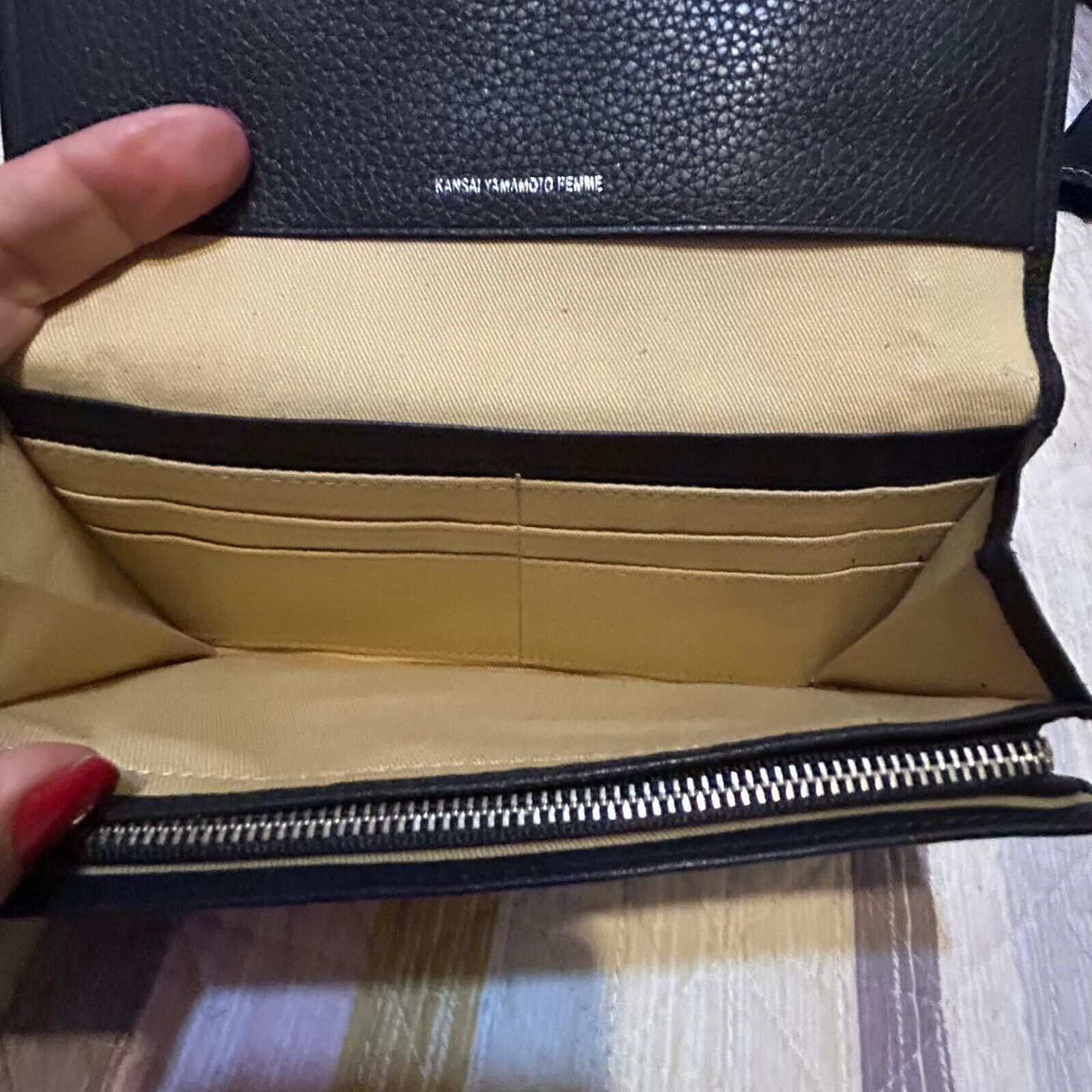 Kansai Yamamoto Kansai Yamamoto Femme Bifold Wallet Black Leather 8x4.5" Size ONE SIZE - 7 Thumbnail