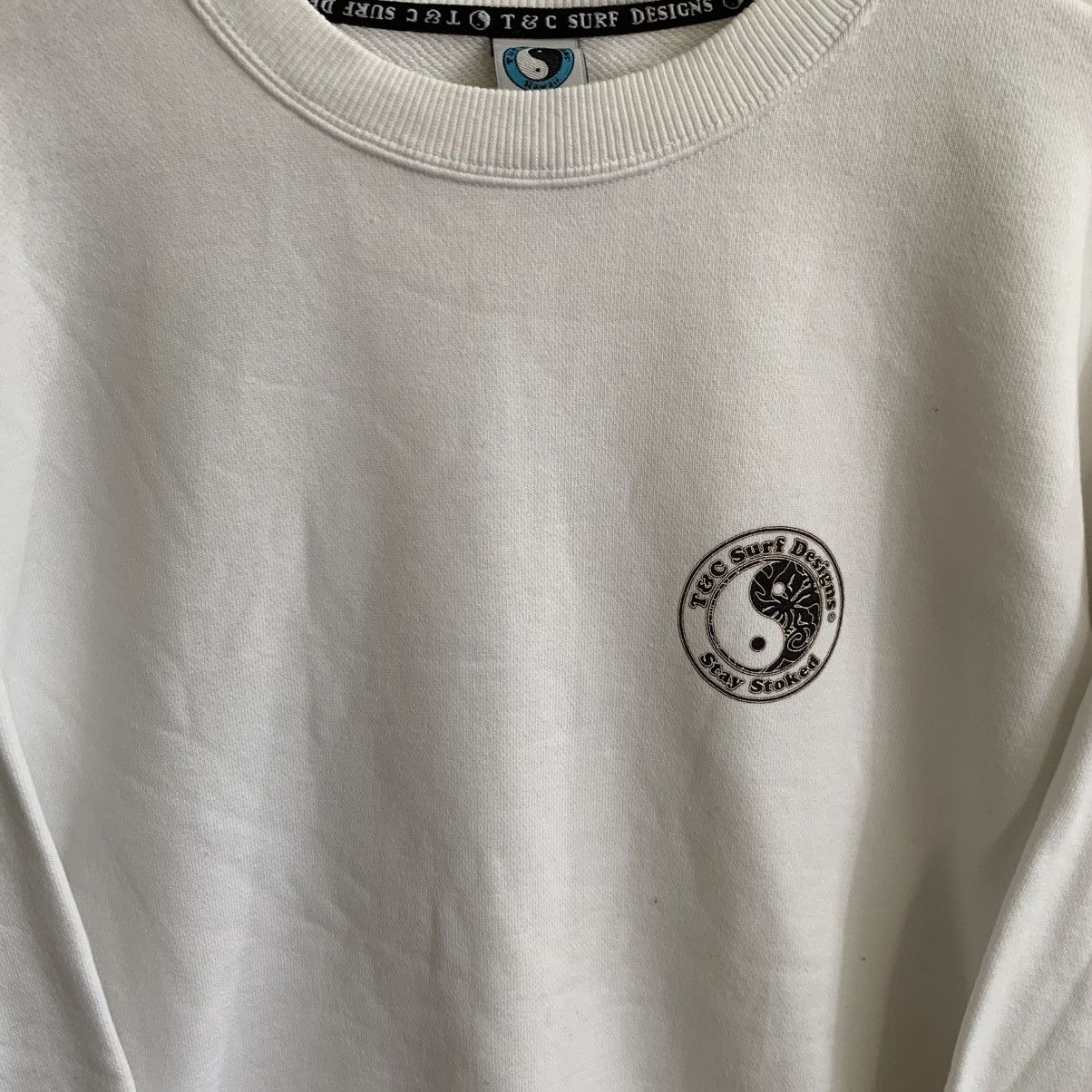 Vintage Vintage T & C surfing brand sweatshirt Medium White Size US M / EU 48-50 / 2 - 5 Thumbnail