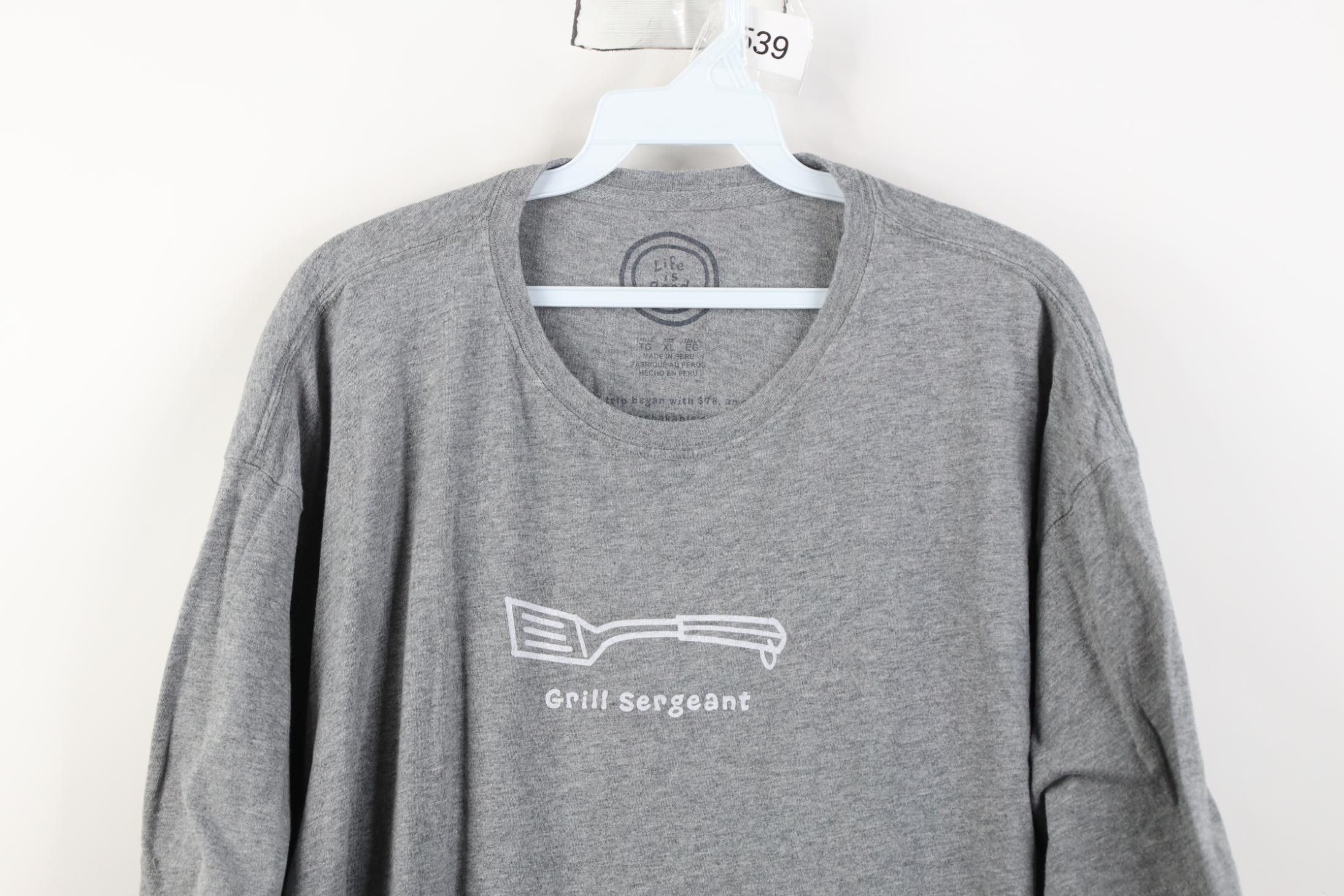 Life is Good Life Is Good Grill Sergeant Dad Short Sleeve T-Shirt Gray Size US XL / EU 56 / 4 - 2 Thumbnail