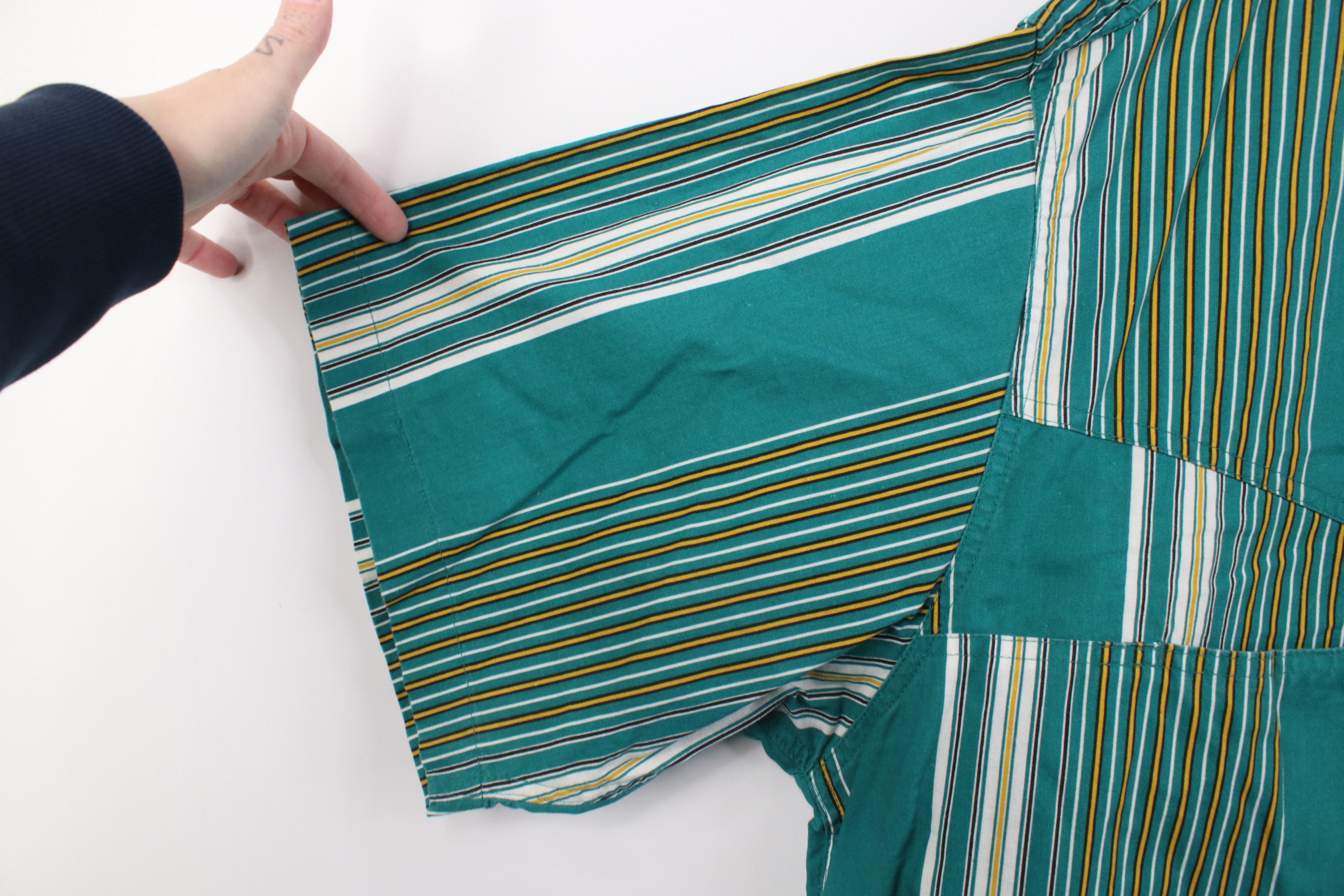 Vintage Vintage 90s Streetwear Striped Short Sleeve Button Shirt Size US XXL / EU 58 / 5 - 10 Thumbnail