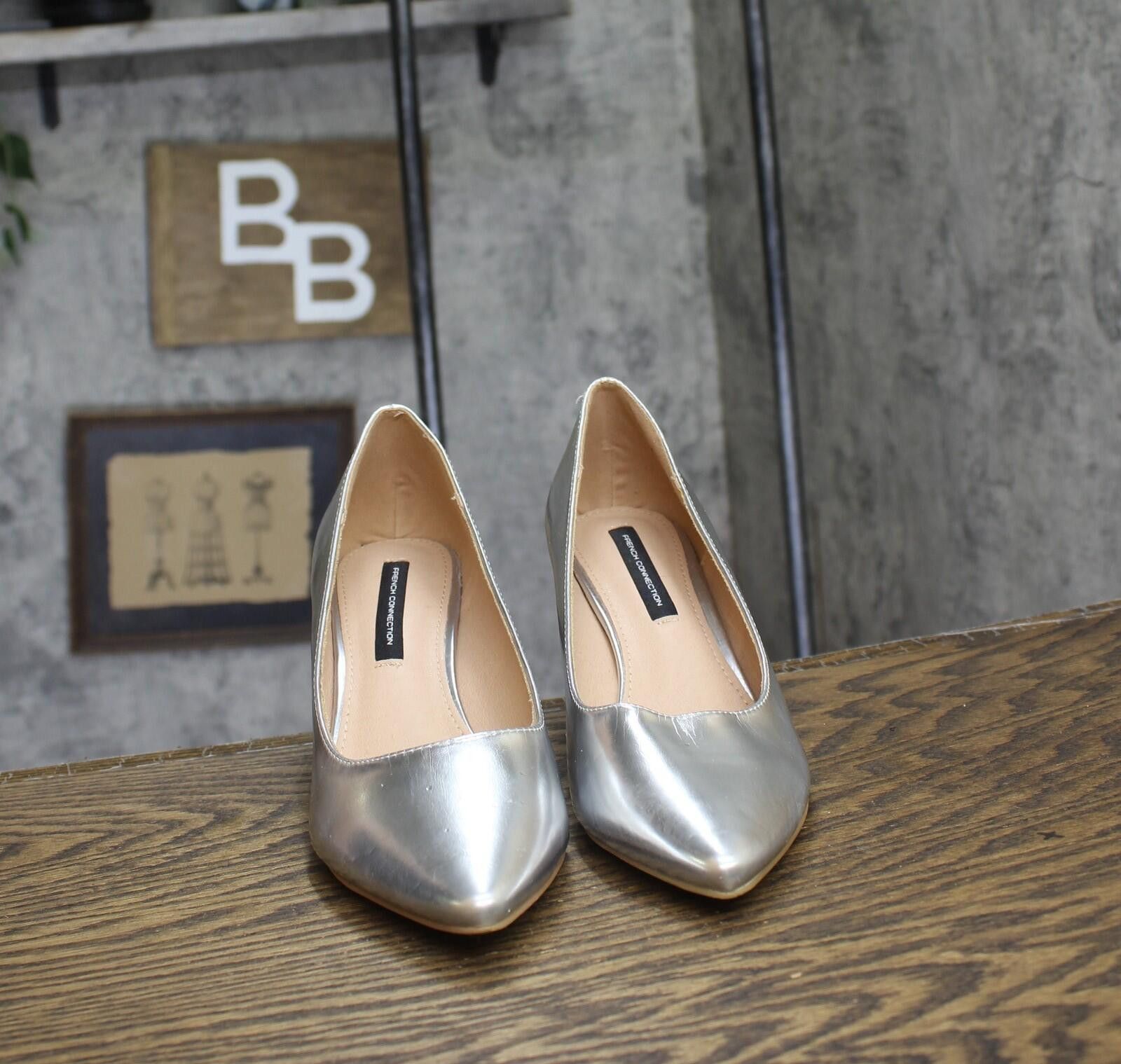 French Connection French Connection Womens Kate Flex Pumps Silver Gray 8.5m Size US 8.5 / IT 38.5 - 3 Thumbnail
