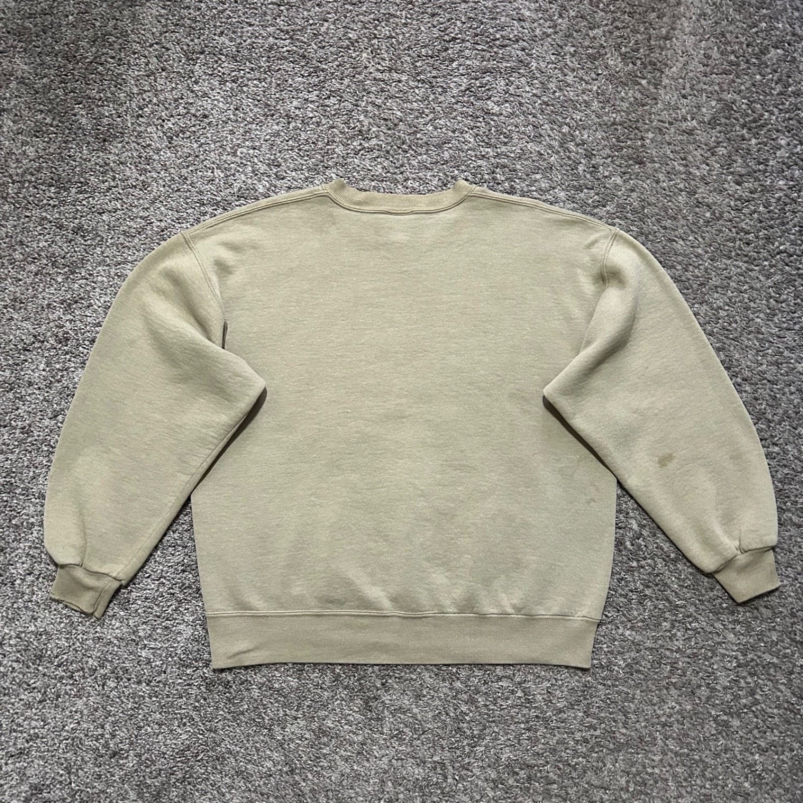 Jerzees × Vintage Vintage Thrashed Sweatshirt Blank Crewneck Pullover 90s Tan Size US L / EU 52-54 / 3 - 10 Thumbnail