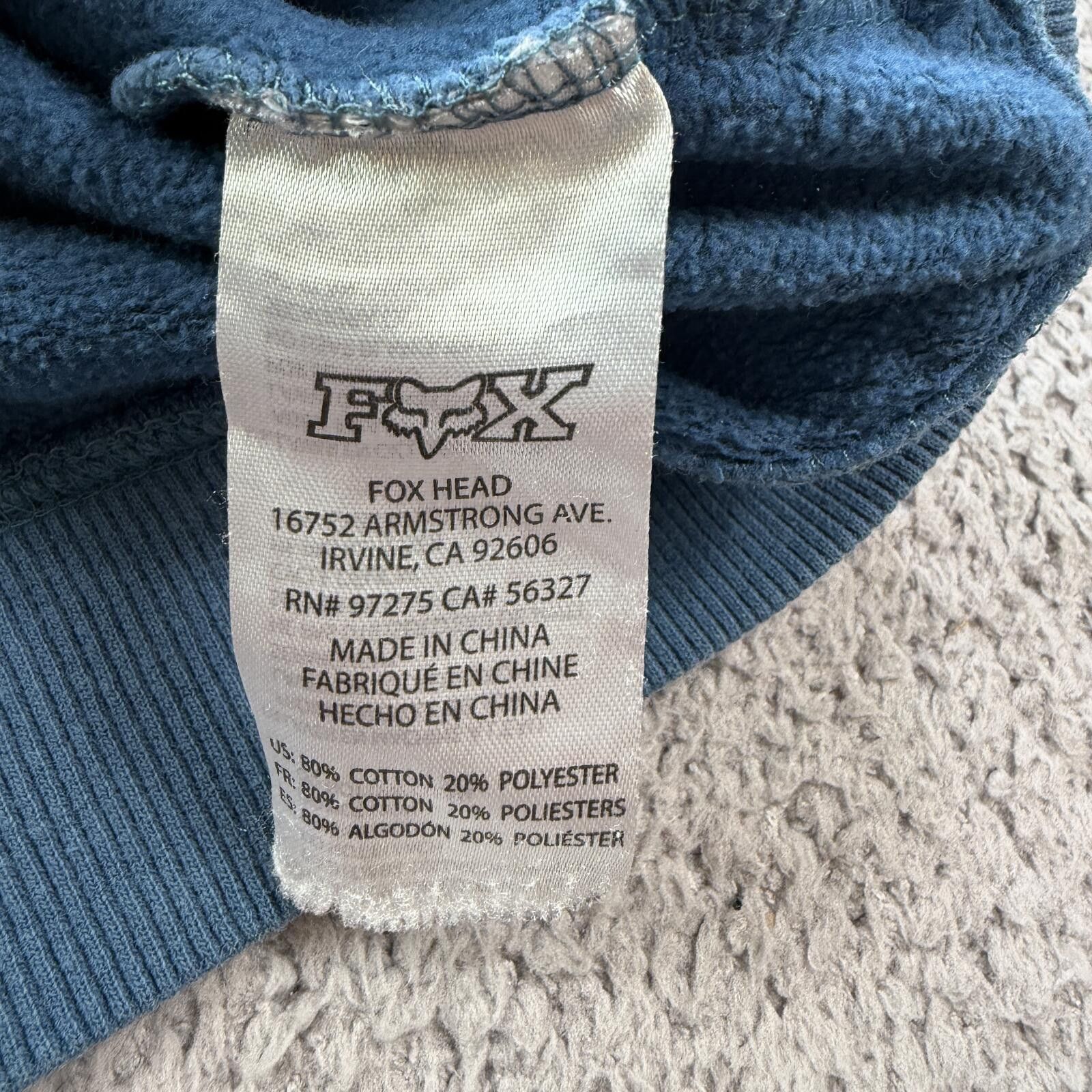 Fox Racing Fox Racing Hoodie Youth L Blue Big Pullover Y2K Sweatshirt Size US L / EU 52-54 / 3 - 5 Thumbnail