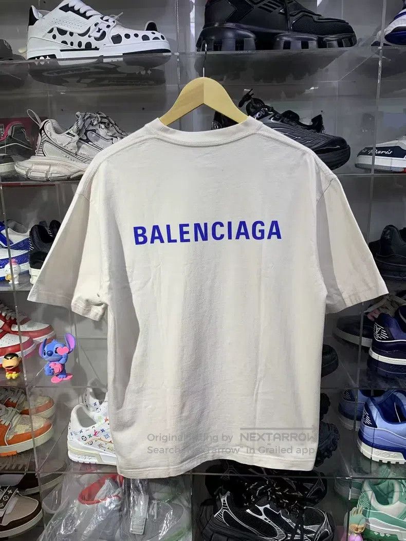 Balenciaga Balenciaga Blue Letter Logo Short Sleeve Size US S / EU 44-46 / 1 - 2 Thumbnail