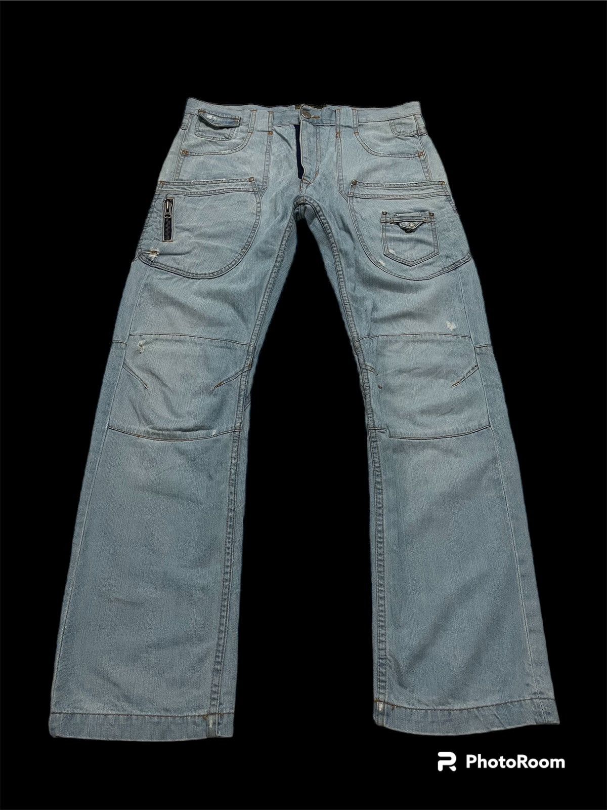 Japanese Brand RARE!! JAPANESE SICKO NINETEEN BUSHPANT MULTIPOCKET JEANS Size US 37 - 2 Thumbnail