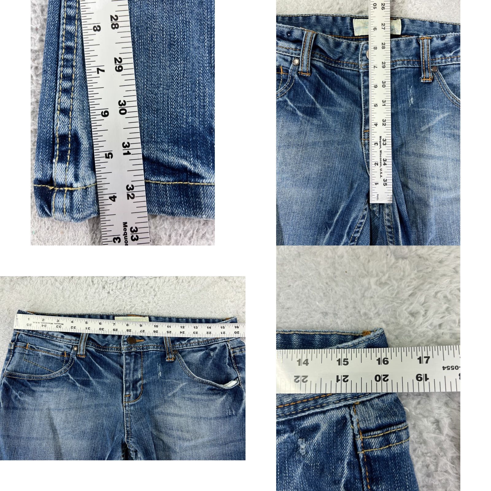 Vintage Maurices Womens Jeans Bootcut Denim Blue 7 Regular 5-Pocket Embroidered Western Cotton Blend Stretch Vintage No Size 28" / US 6 / IT 42 - 8 Thumbnail