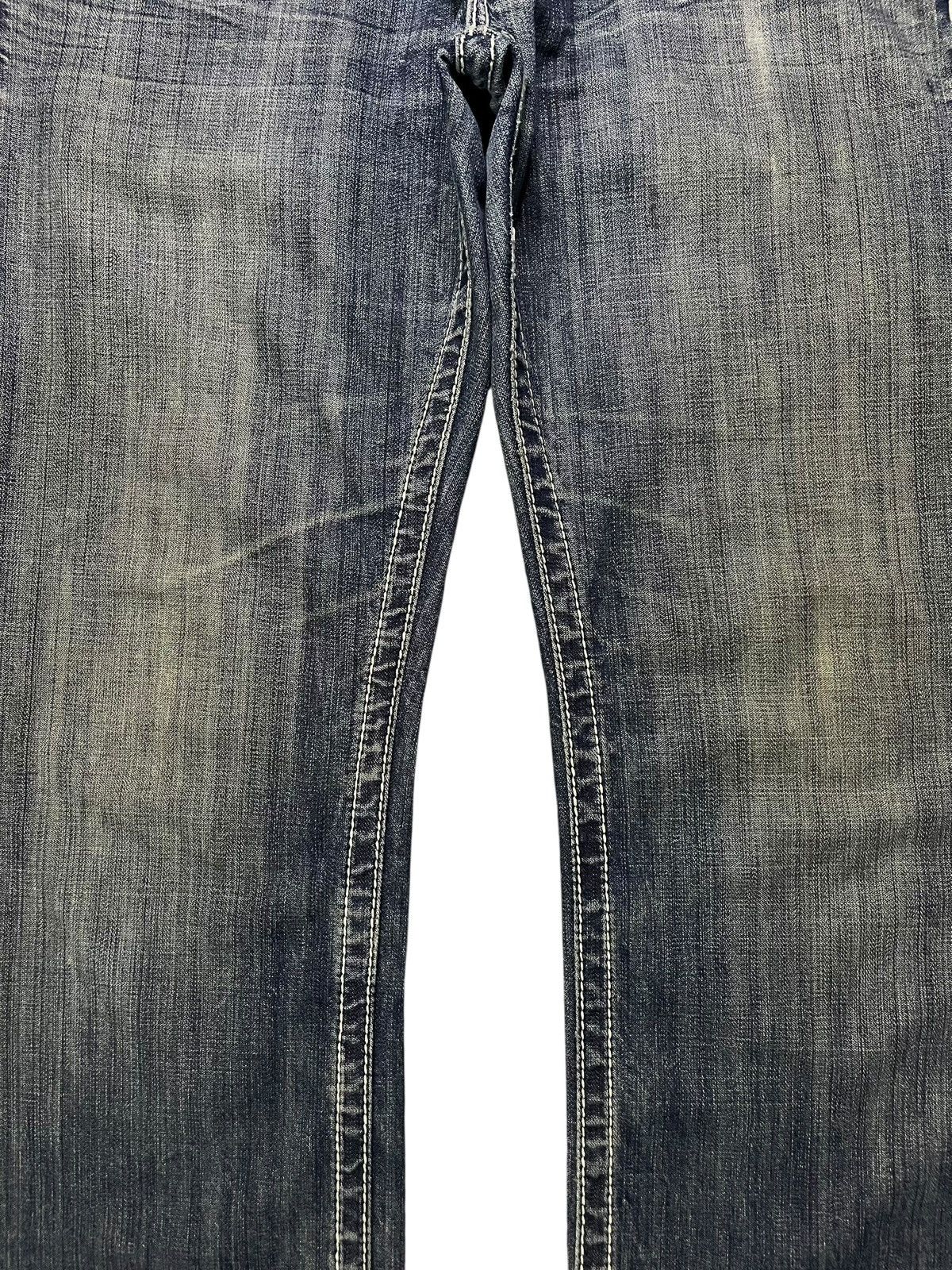 Fubu Vintage Japanese Brand Mud Wash Embroidered Baggy Jeans Size 35" - 3 Thumbnail