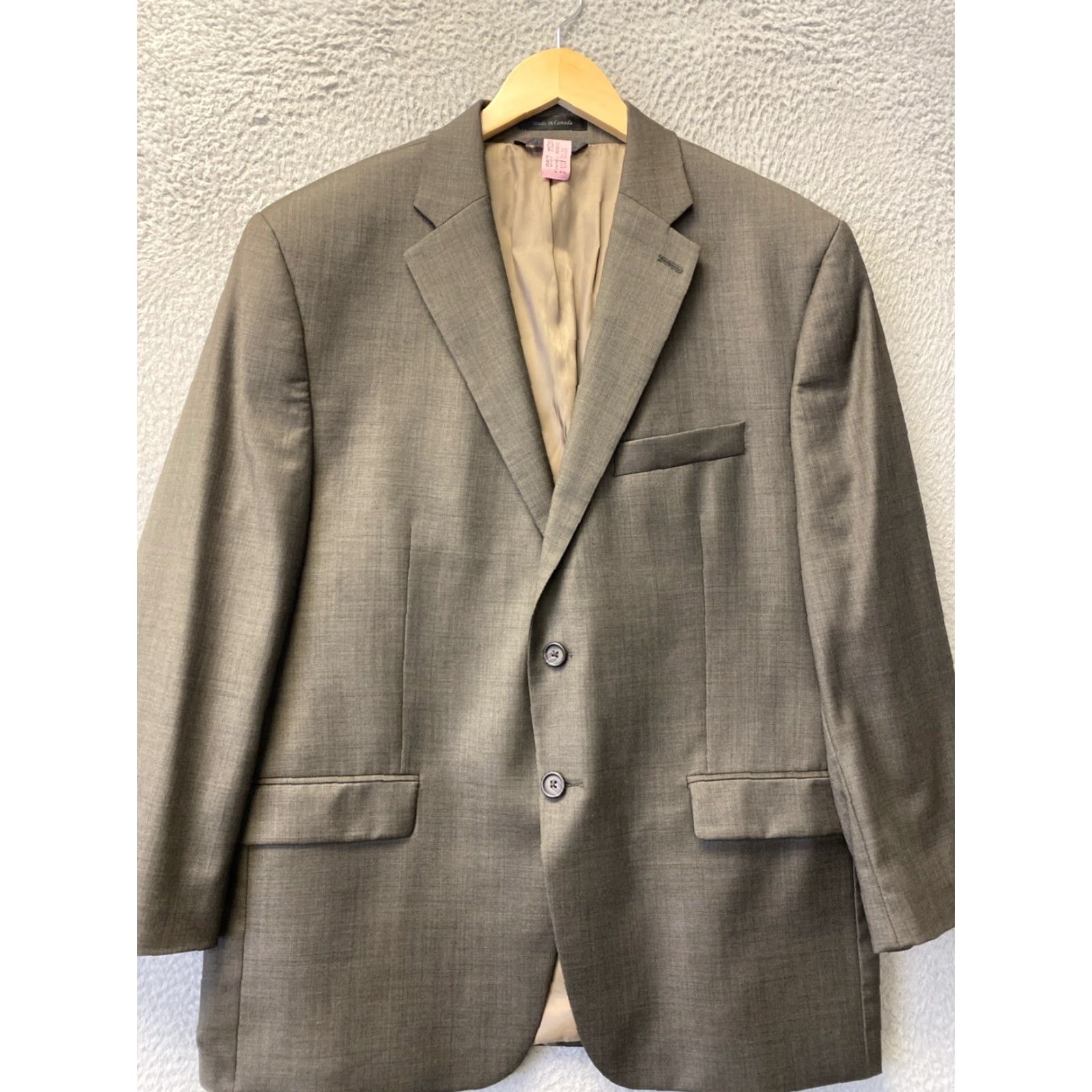 Ralph Lauren Lauren Ralph Lauren Blazer Adult 44S Taupe Brown Wool Two-Button Sport Coat Formal Preppy Mens Size 44S - 2 Thumbnail