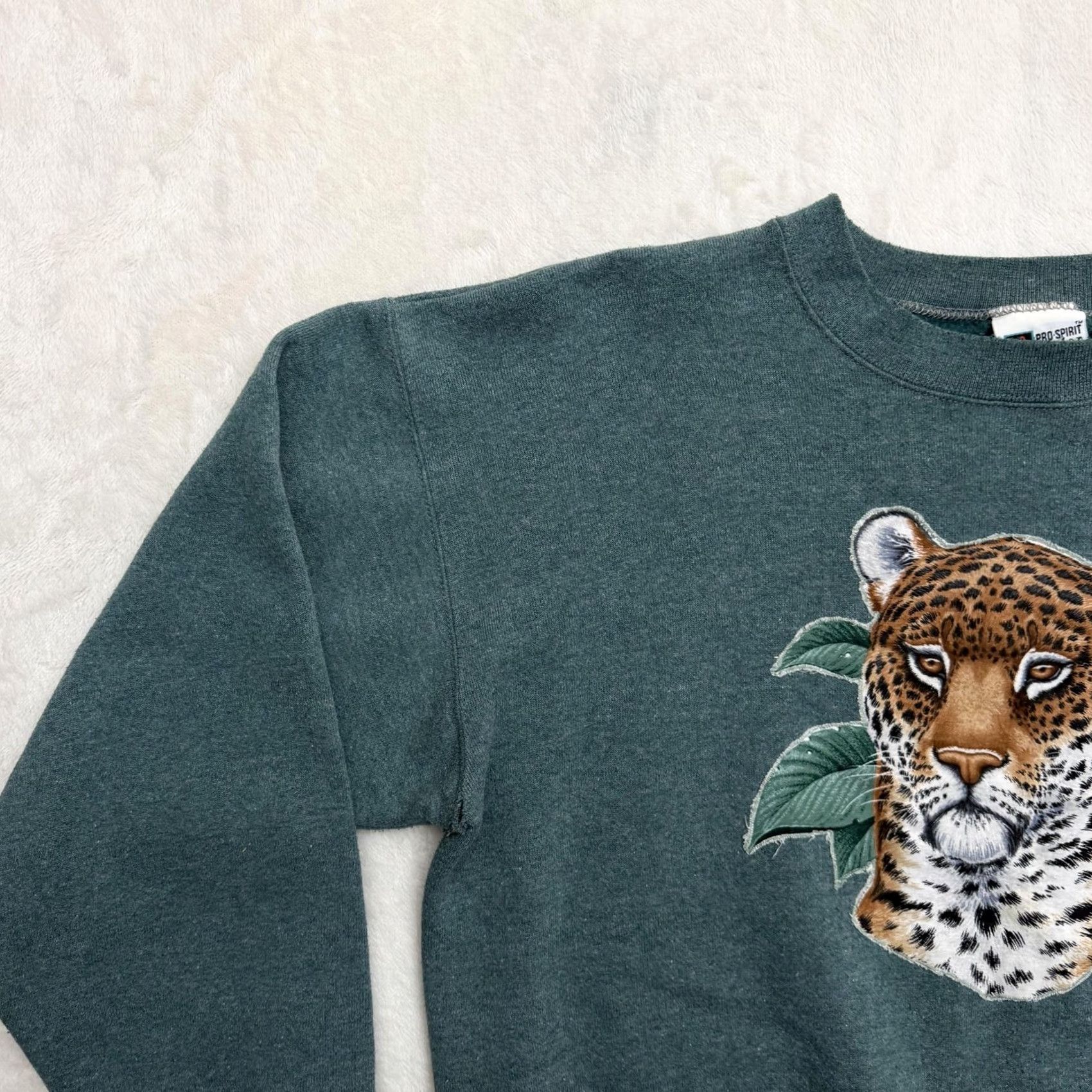 ESPIRIT Pro Spirit Leopard Sweatshirt Mens Large Green Embroidered Crewneck Made USA Size US L / EU 52-54 / 3 - 6 Thumbnail