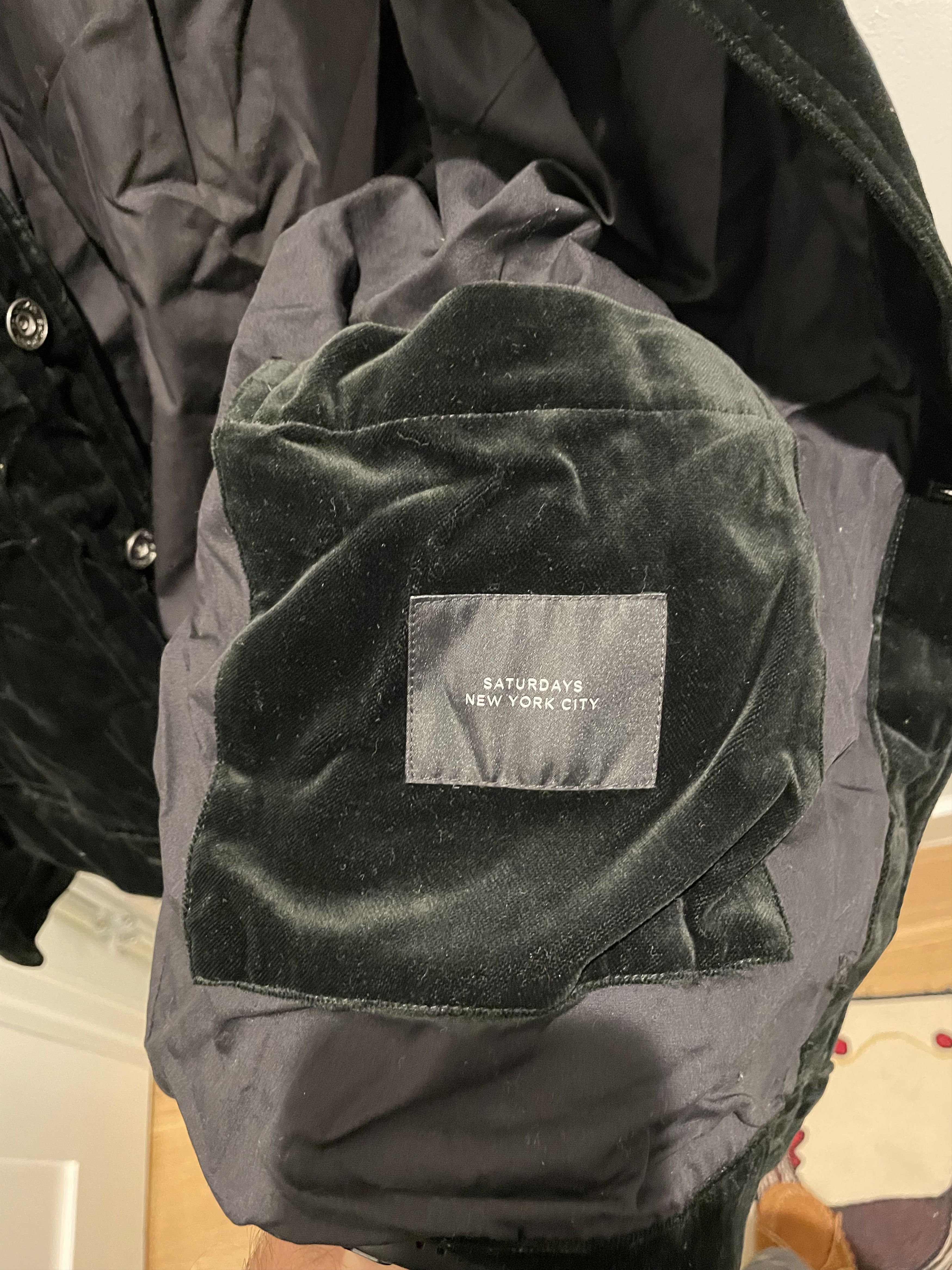Saturdays NYC Harrison Velvet Trucker Jacket - Black Size US M / EU 48-50 / 2 - 7 Thumbnail