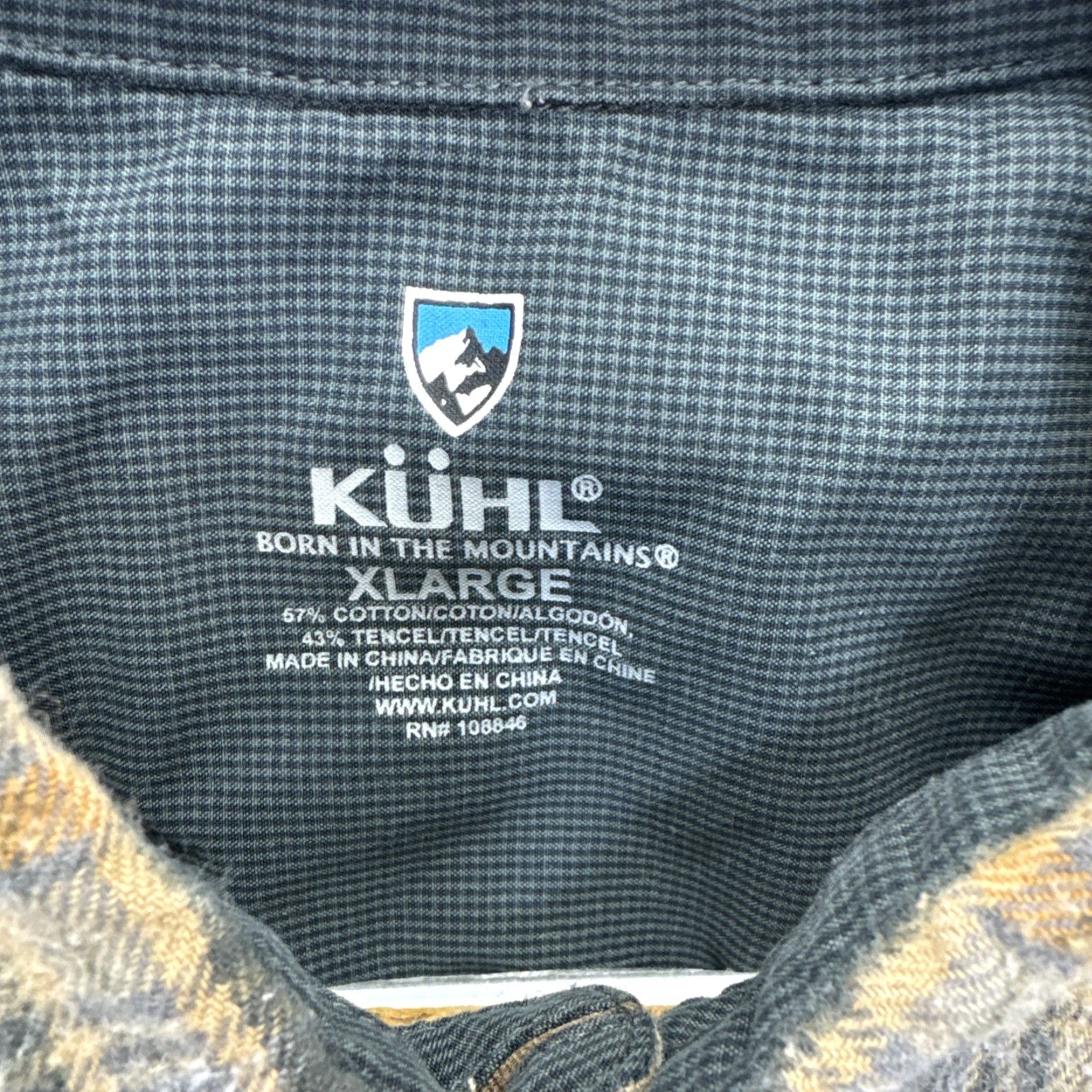 Vintage Kuhl Dillingr Flannel Shirt Mens XL Brown Grey Plaid Button Down Two Pockets Shirt Size US XL / EU 56 / 4 - 2 Thumbnail