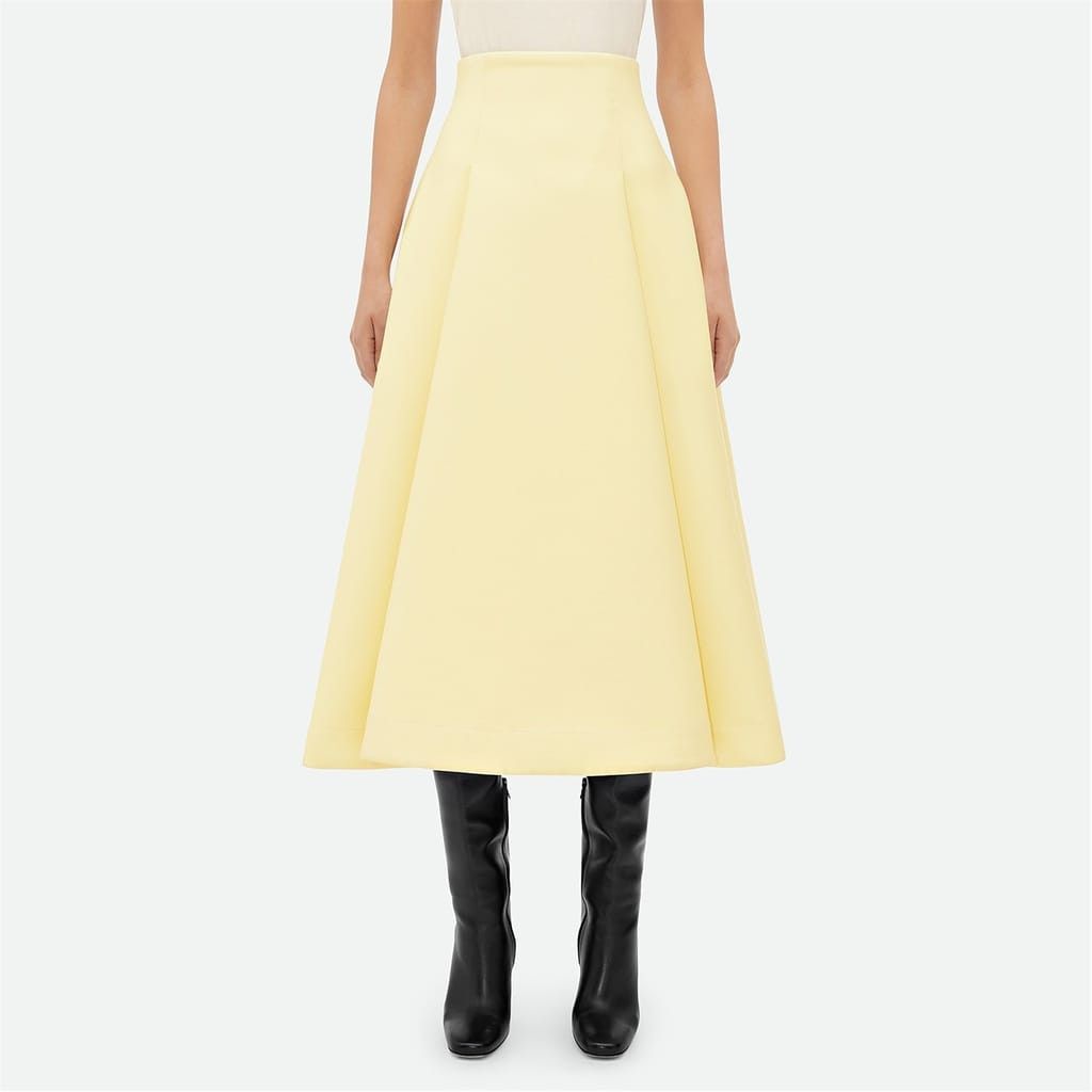 Bottega Veneta Bottega Veneta Pleated Wide Midi Skirt in Yellow Size 38" / US 16 / IT 52 - 7 Thumbnail