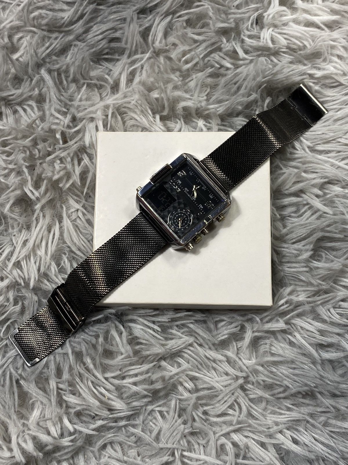 Japanese Brand Unique Square Multi-Dial Watch - Japanese Brand Size ONE SIZE - 12 Thumbnail