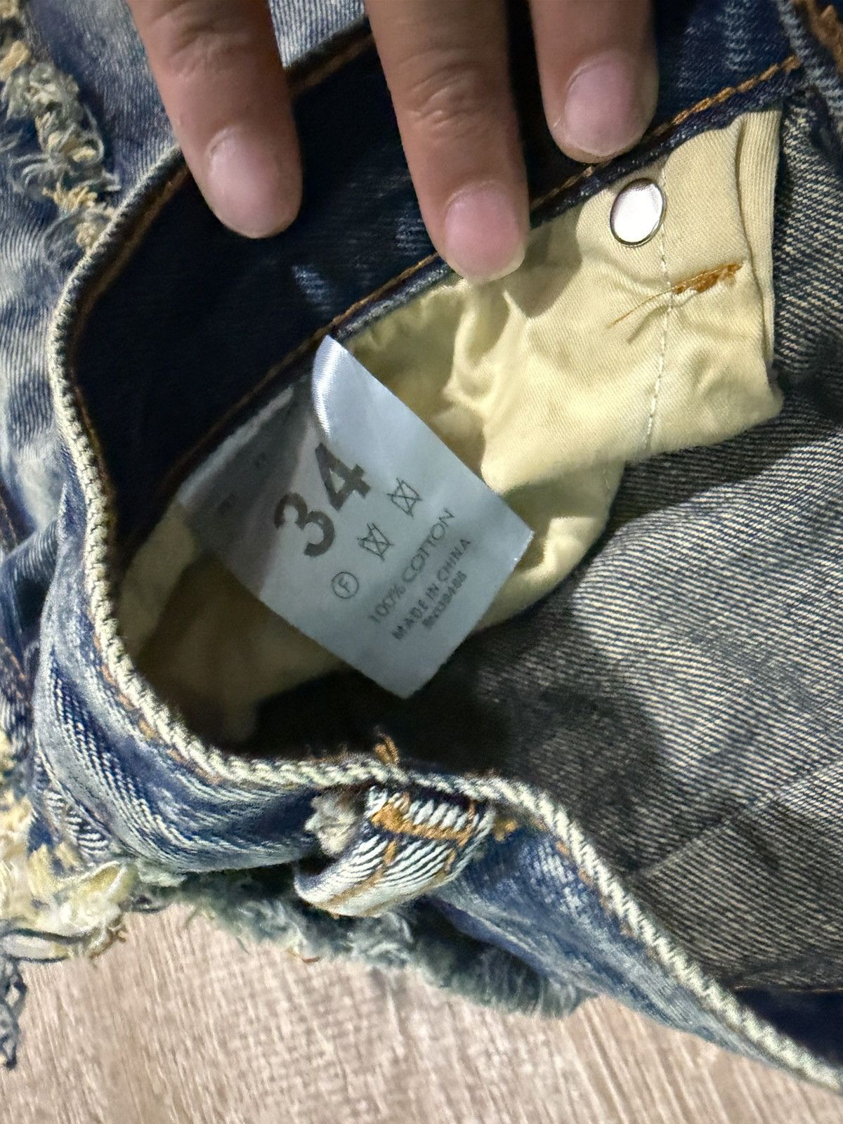 MNML MNML Frayed Panel Distressed Denim Jeans Size US 34 / EU 50 - 4 Thumbnail