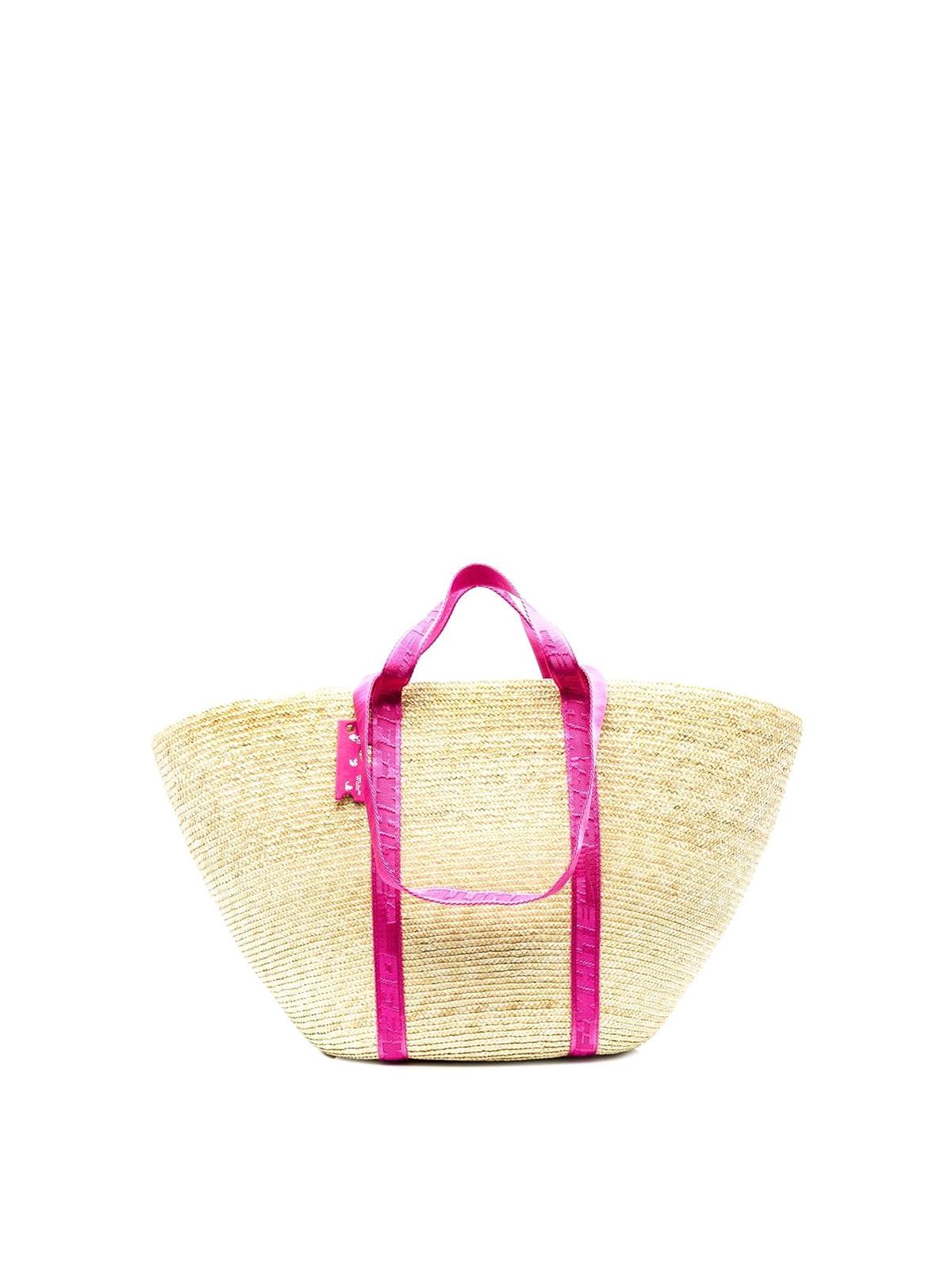 Off-White o1gr1nt0125 Size: OS /Commercial Tote 45 Paglia Bag in Beige Size ONE SIZE - 1 Thumbnail