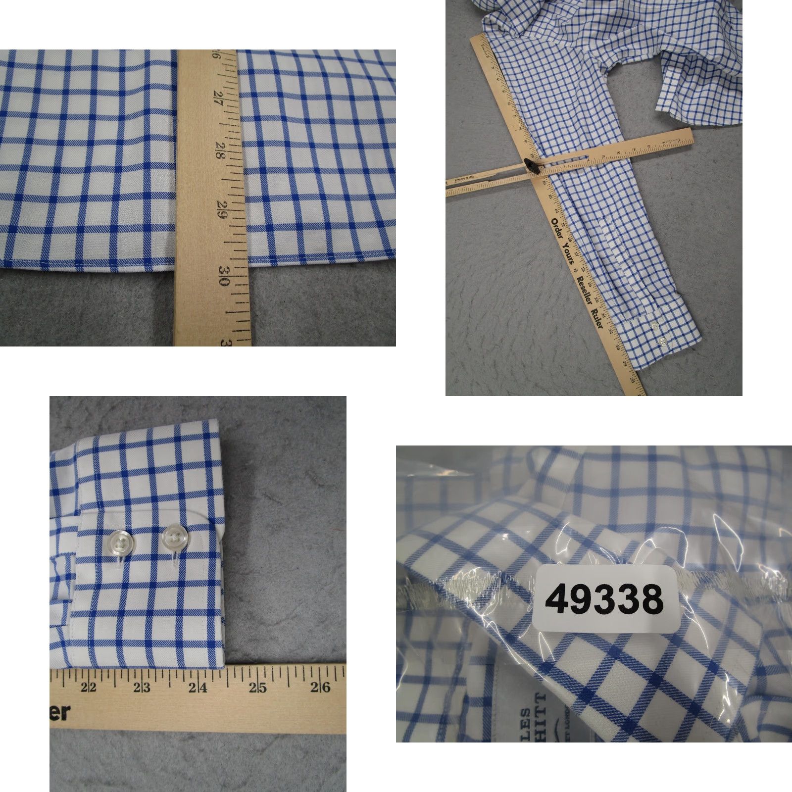Charles Tyrwhitt Charles Tyrwhitt Shirt Adult 16/34 White Blue Windowpane Non-Iron Extra Slim Fit Dress Shirt Mens Size US S / EU 44-46 / 1 - 8 Thumbnail
