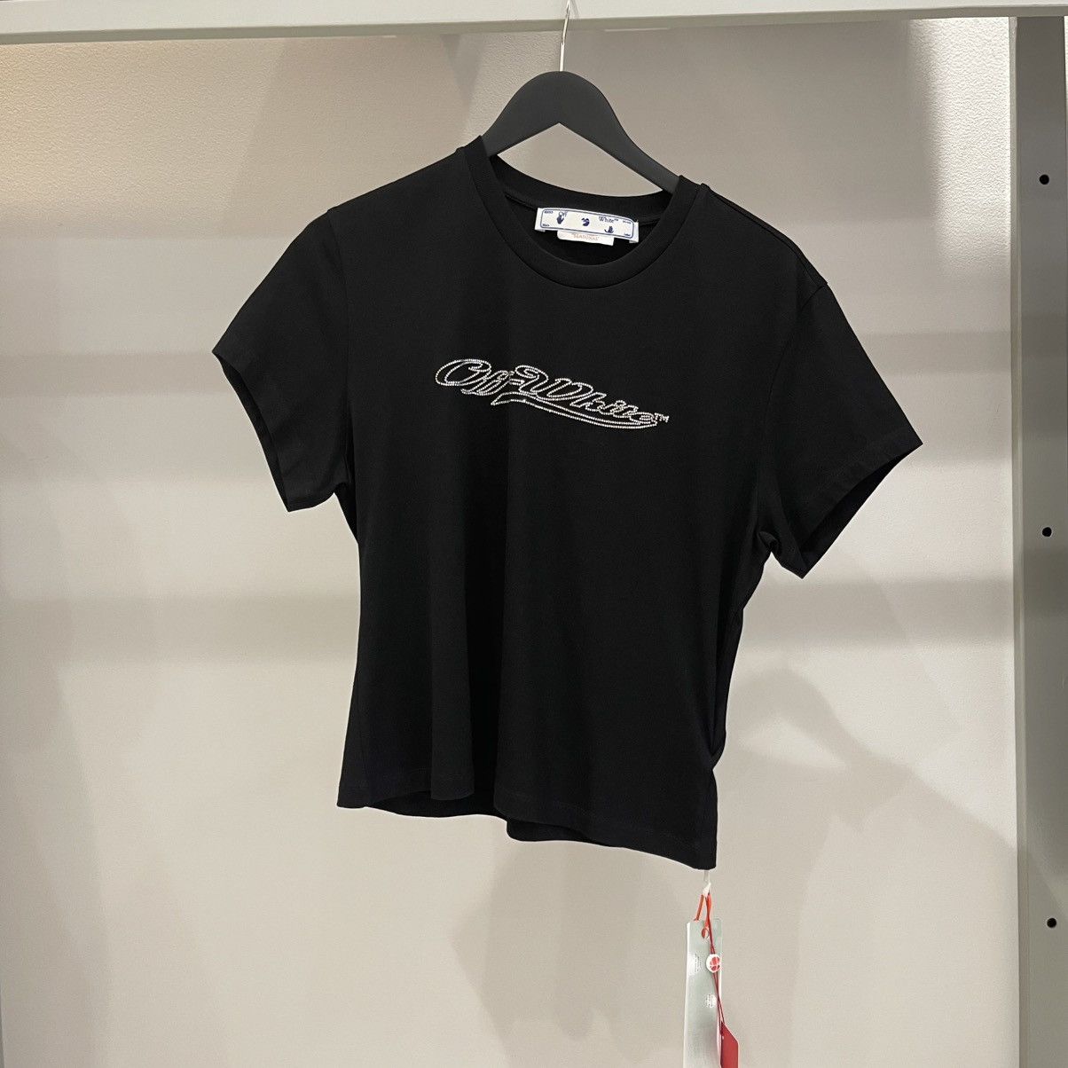 Off-White Off-White Rhinestone Bling Baseball Fitted Tee (W) Size US XL / EU 56 / 4 - 1 Thumbnail