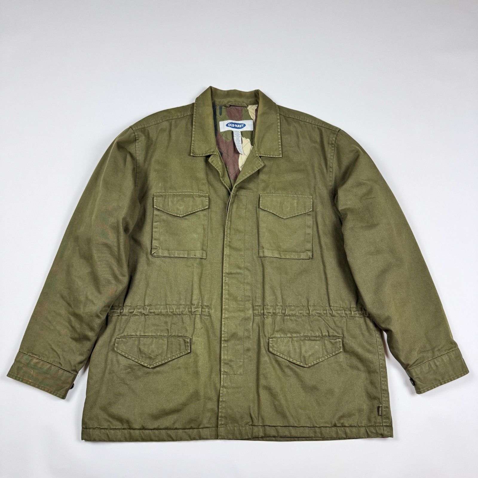 Old Navy Old Navy Field Jacket XL Olive Camo Quilted Military Coat Size US XL / EU 56 / 4 - 1 Thumbnail