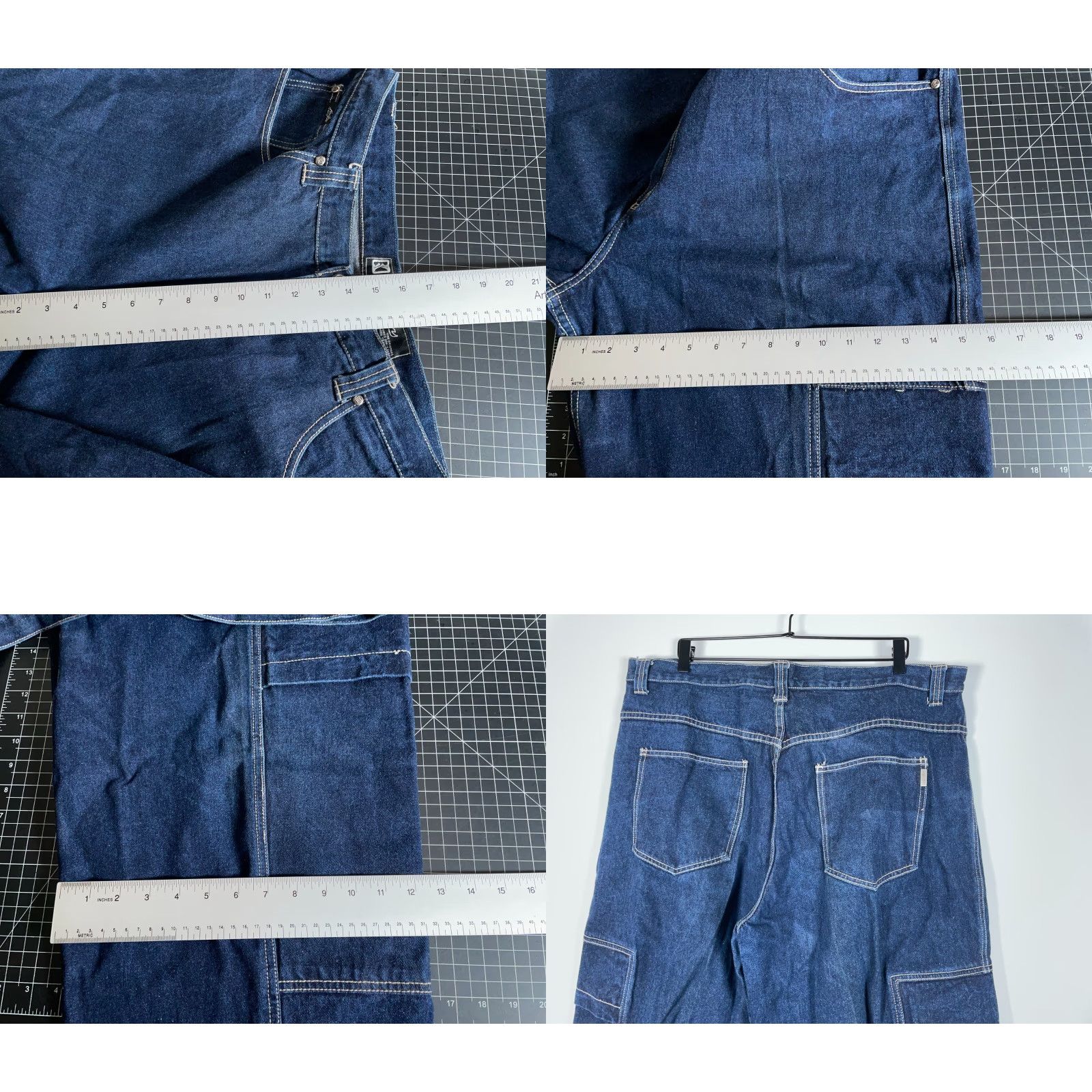 Denime VINTAGE Kani Jeans Baggy Fit Cargo Jeans Men's 42 x 34 Denim Blue 90s Hip Hop Retro Streetwear Jeans Mens Size US 42 / EU 58 - 8 Thumbnail