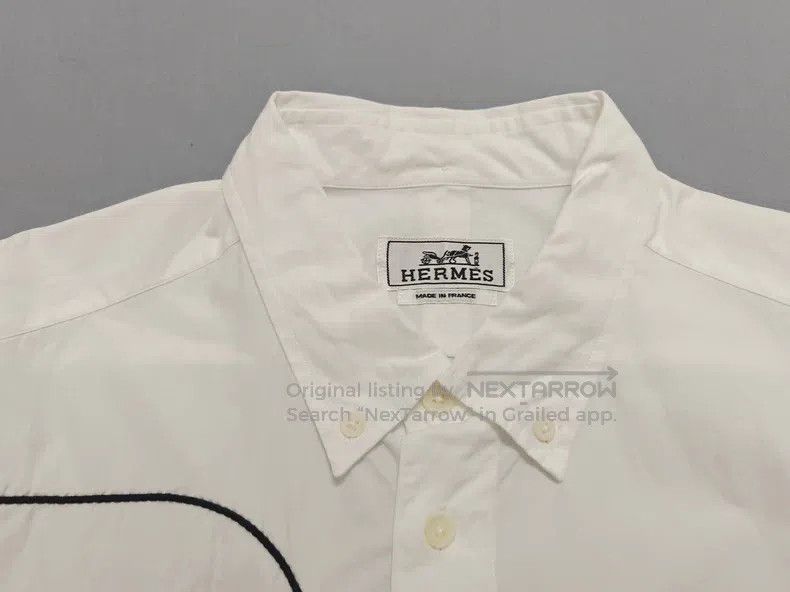 Hermes Hermes size 41 Men's long-sleeve shirt, 100% cotton Size US XXS / EU 40 - 3 Thumbnail