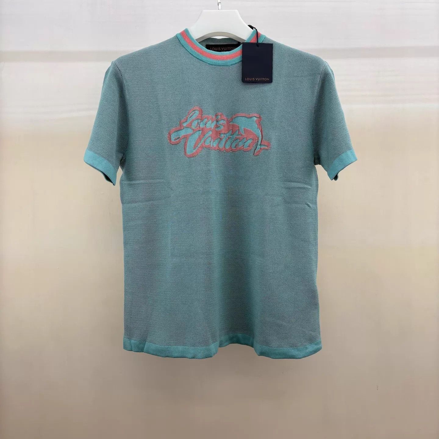 Louis Vuitton Blue Short Sleeve Mesh Shirt with Graphic Print Size US S / EU 44-46 / 1 - 1 Thumbnail