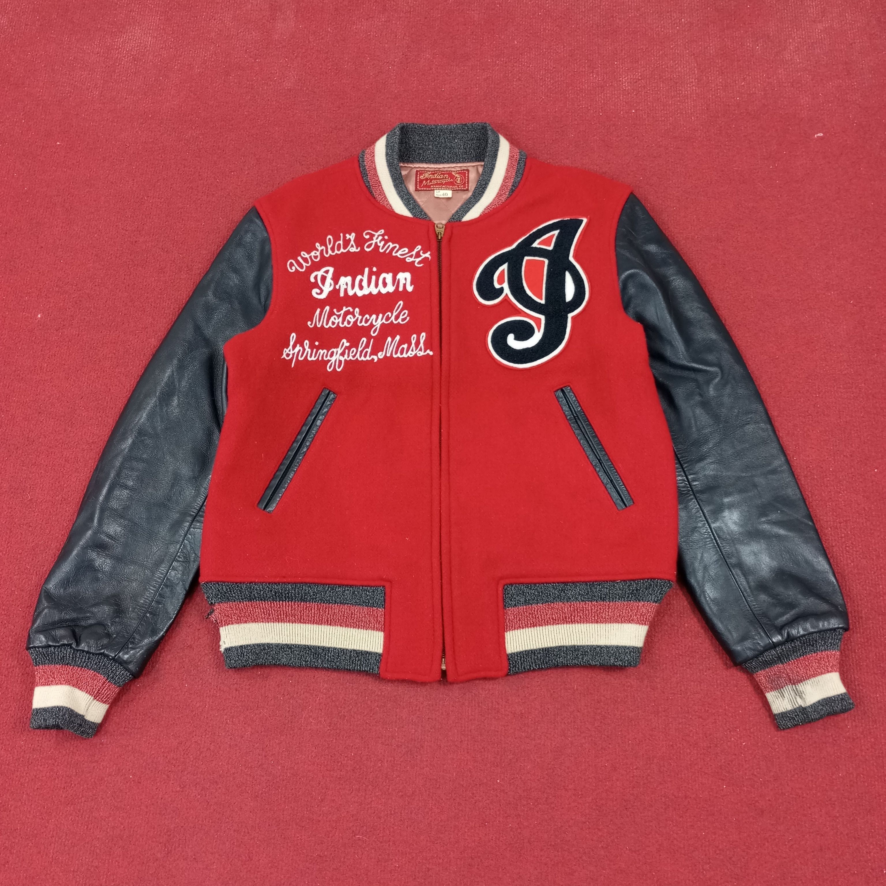 Vintage Indian Motors Springfield Motorcycle Varsity Jacket Size US M / EU 48-50 / 2 - 3 Thumbnail