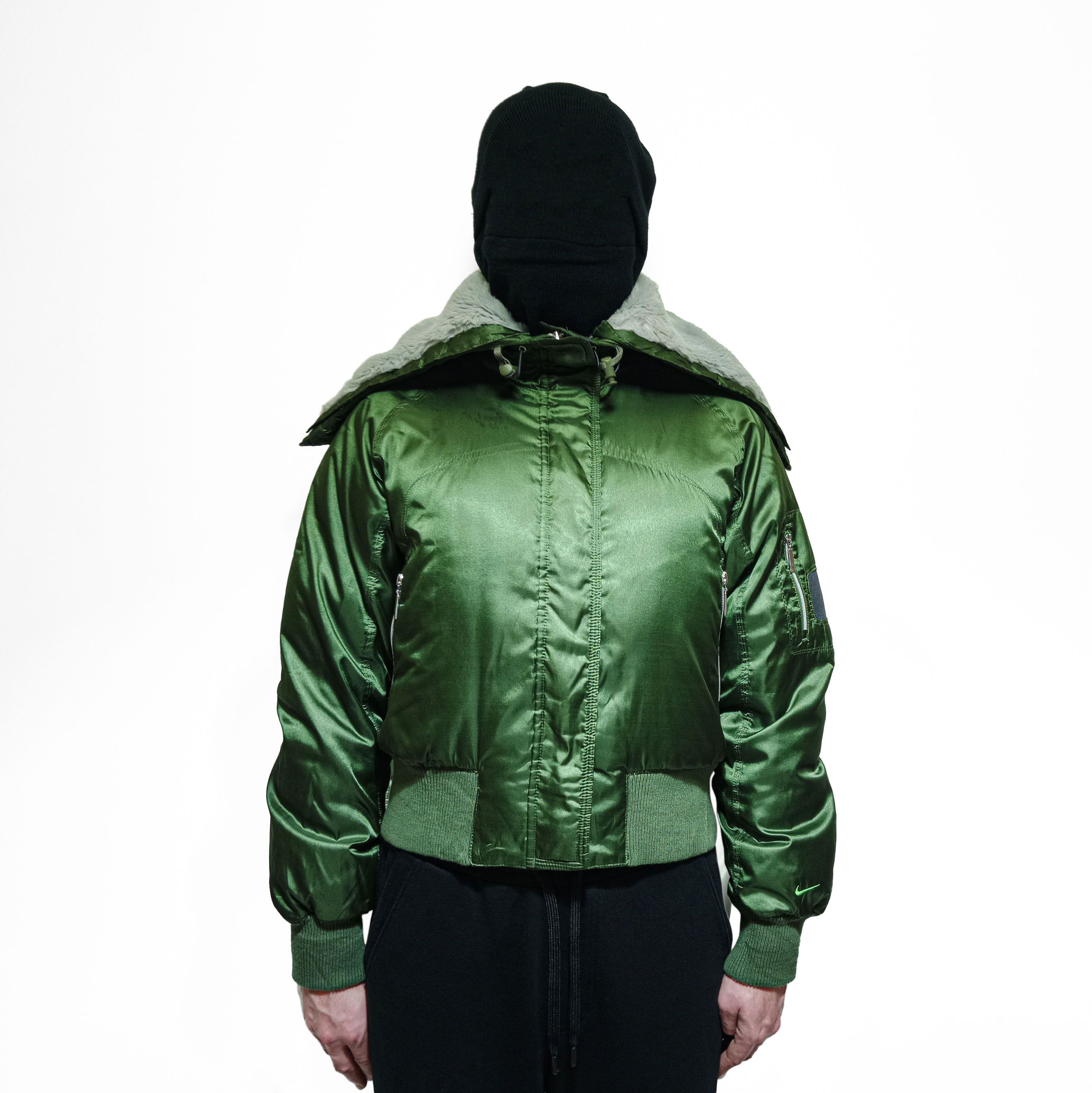 Nike olive green bomber jacket best sale