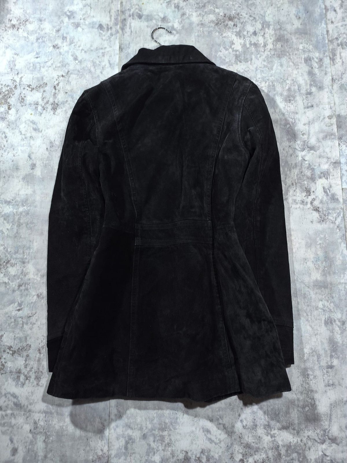 Leather Black Suede Real Leather Buttoned Coat Minimalism Archivee Size M / US 6-8 / IT 42-44 - 5 Thumbnail