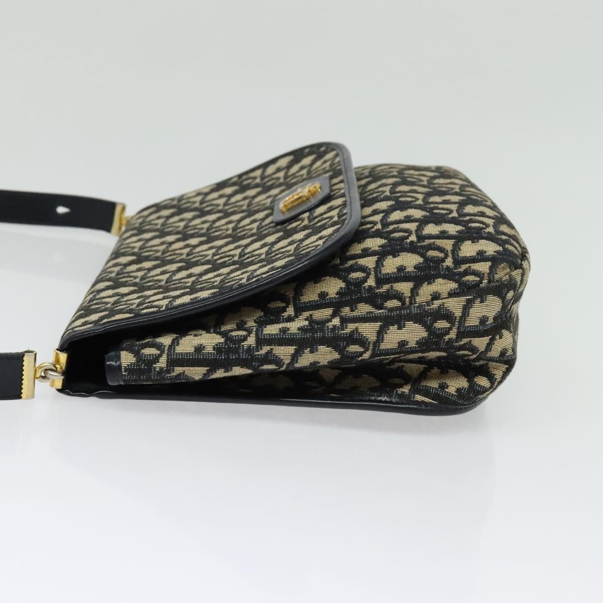 Dior DIOR Trotter Canvas Shoulder Bag Navy Gold Size ONE SIZE - 4 Thumbnail