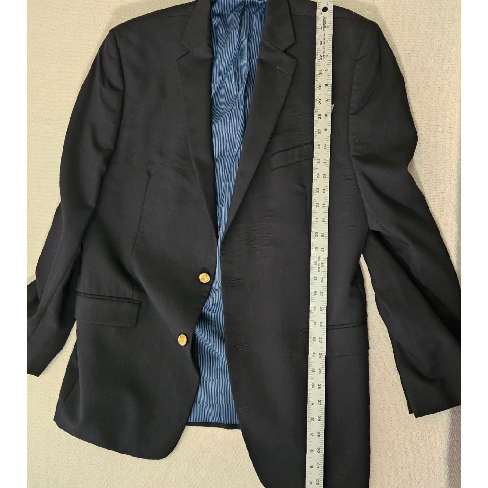 Calvin Klein Calvin Klein Blazer Jacket Mens 42L Slim Fit Long Wool Black Size 42R - 6 Thumbnail