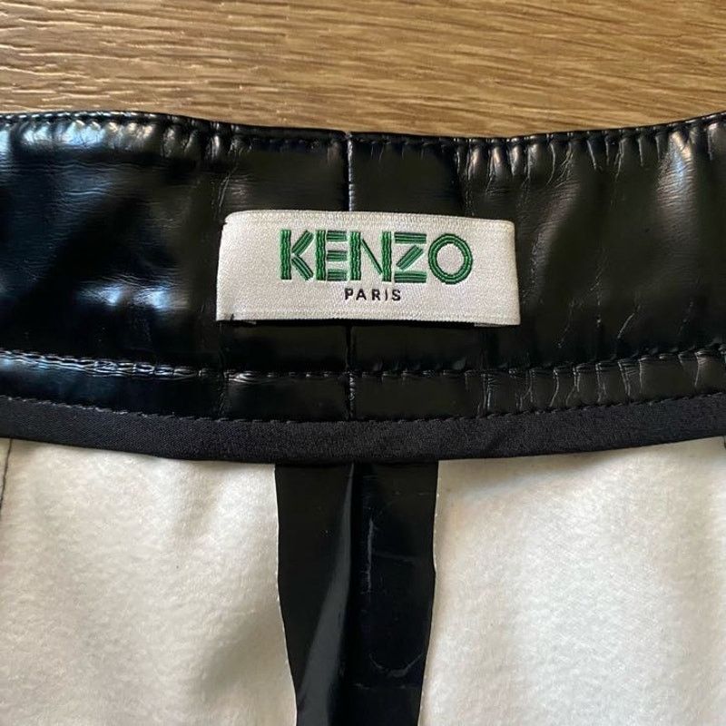 Kenzo Streetwear Black Pleather Kenzo Pants Size 23" - 2 Thumbnail