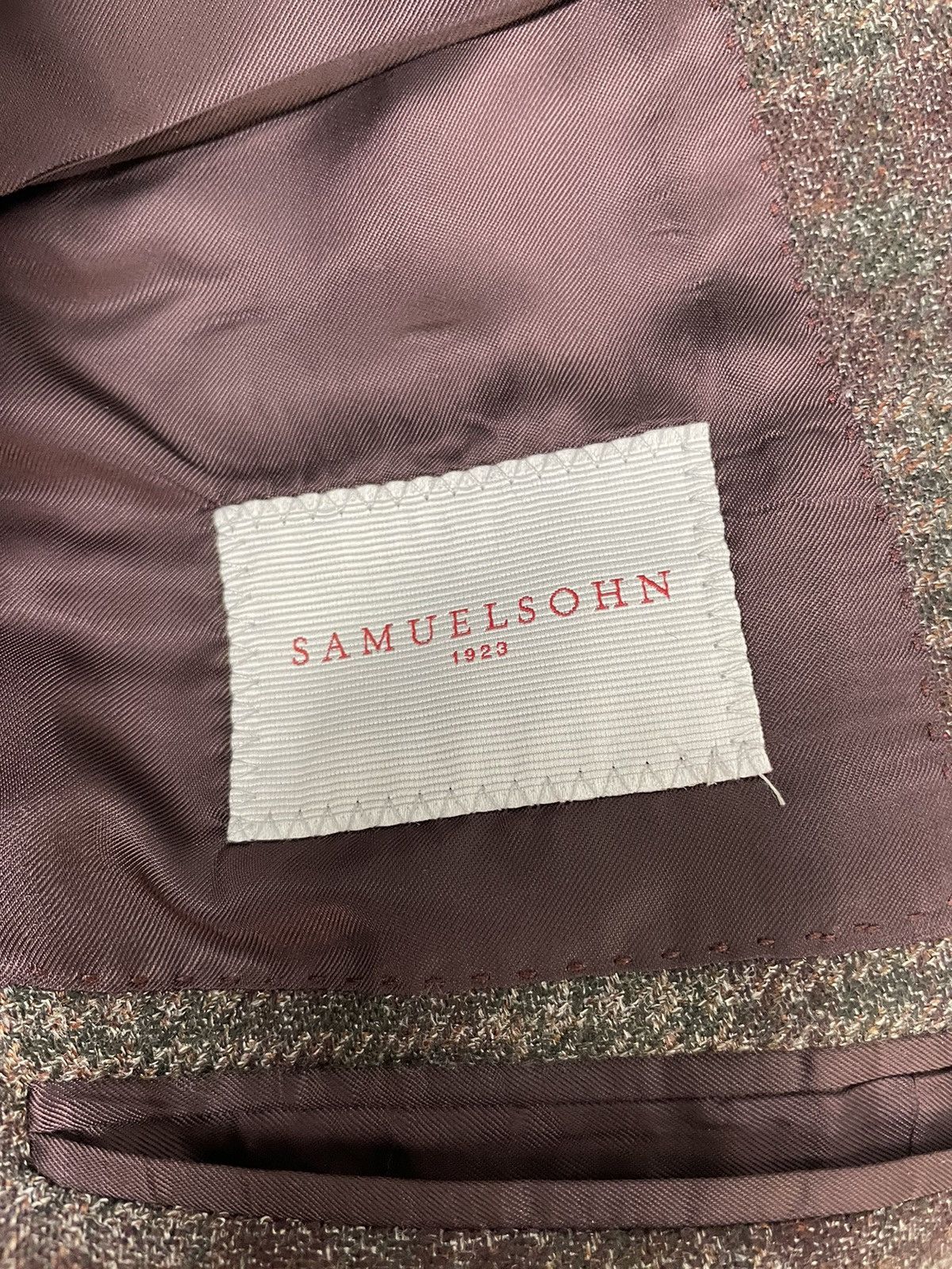Samuelsohn Pure Wool Tweed Plaid BENNET Jacket Size 38R - 7 Thumbnail