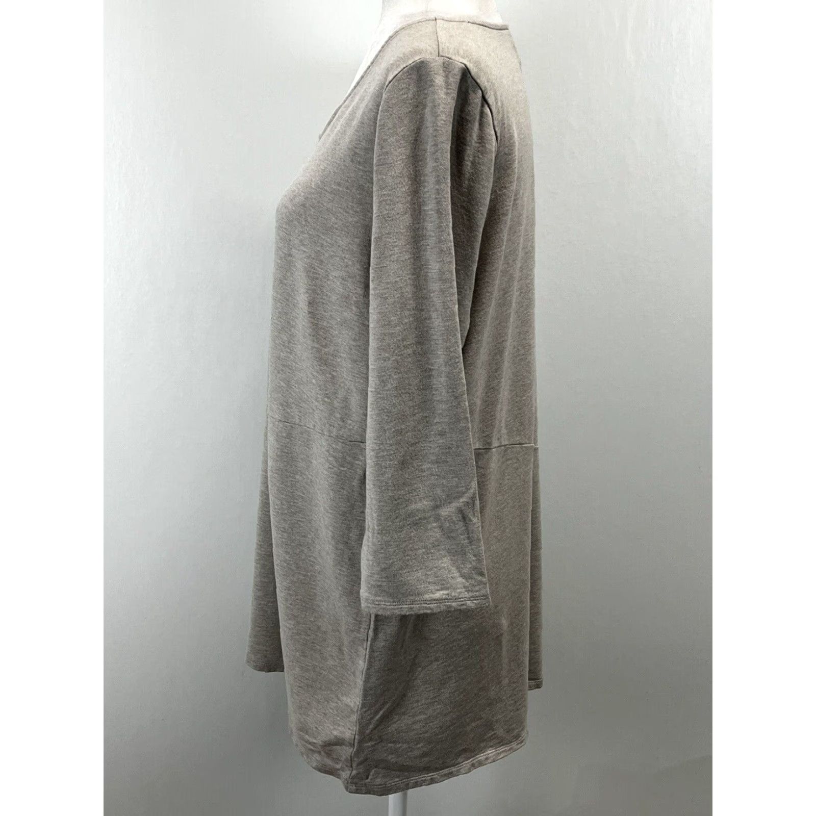 J. Jill J. Jill Tunic Women Long Sleeve Oatmeal Large Cotton Blend VGUC Size 36" / US 14 / IT 50 - 2 Thumbnail