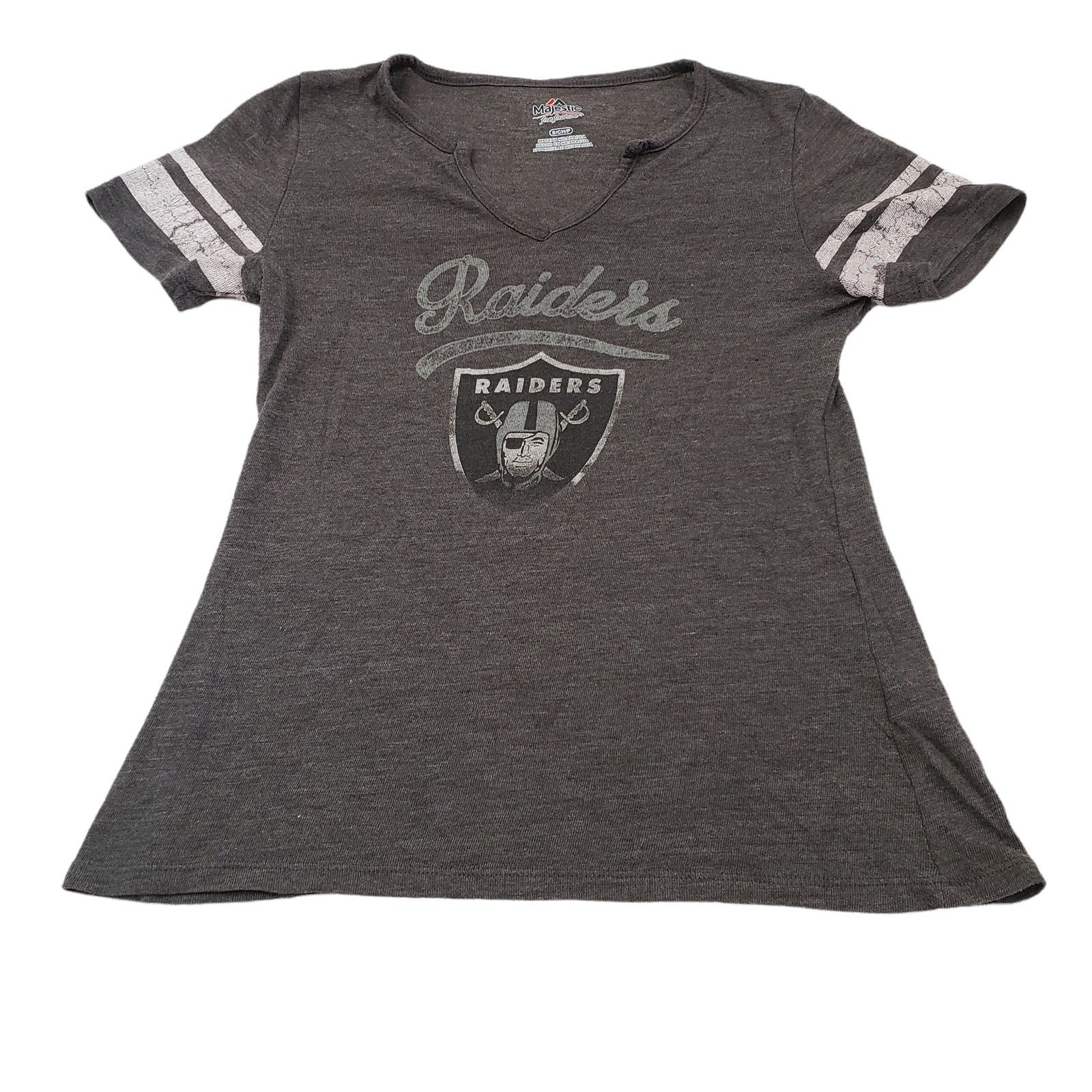 Majestic Majestic Raiders Football Shirt Womens Small V Neck T Shirt Size S / US 4 / IT 40 - 1 Thumbnail