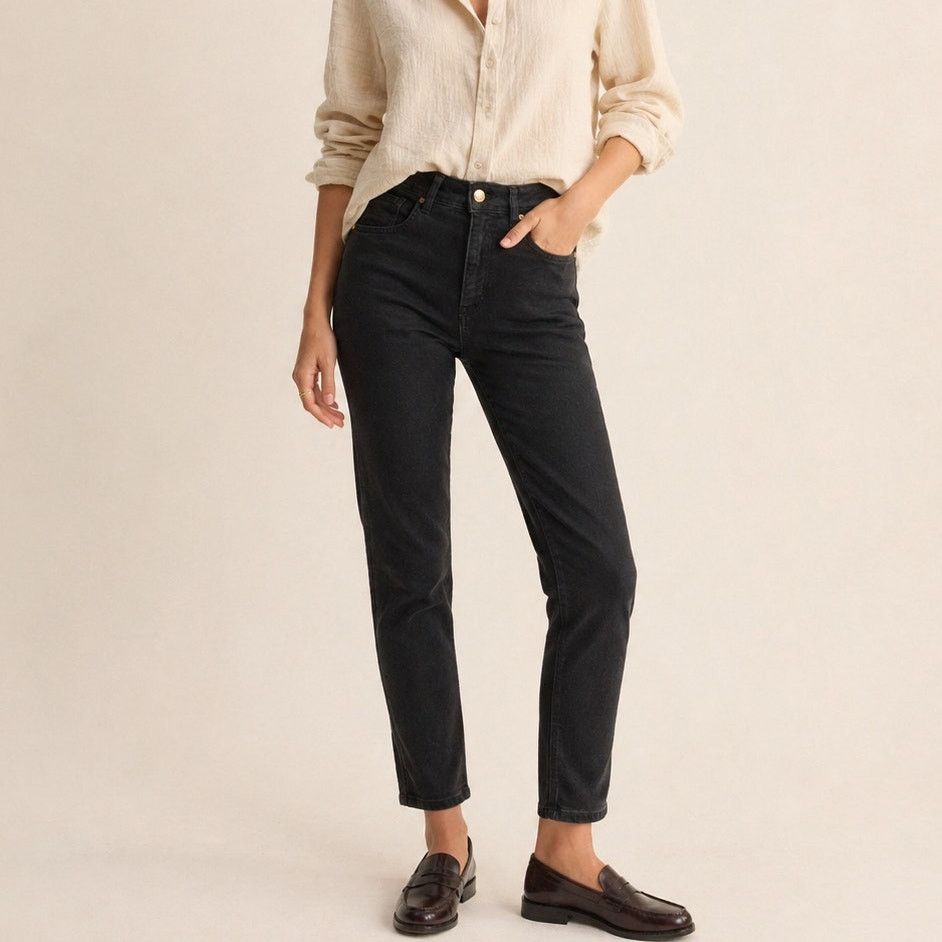 Sezane Denim High Rise Skinny Ankle Jeans Black Size 29, Women's