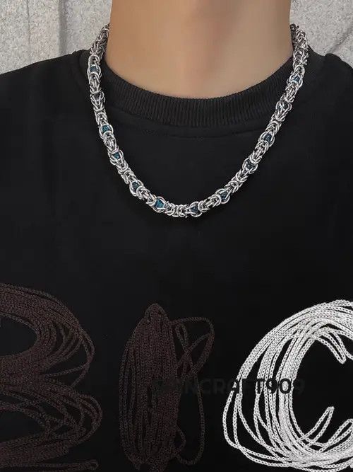 VIBE Chunky Chain Link Blue Gemstone Necklace Size ONE SIZE - 3 Thumbnail