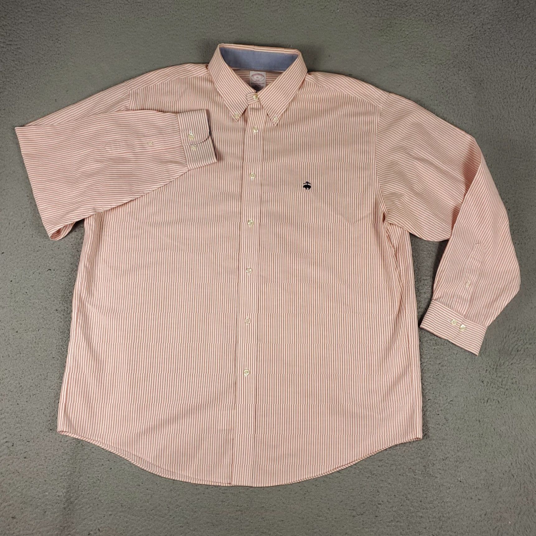 Brooks Brothers Brooks Brothers Shirt Mens XL Orange Striped Button-Up Long Sleeve Size US XL / EU 56 / 4 - 3 Thumbnail
