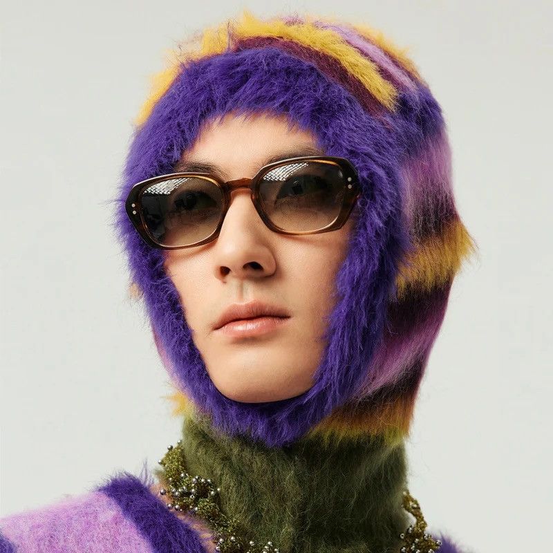 Designer × Vintage Wool Plush Fluffy Balaclava Ski Mask Retro Unisex Beanies Size ONE SIZE - 9 Thumbnail
