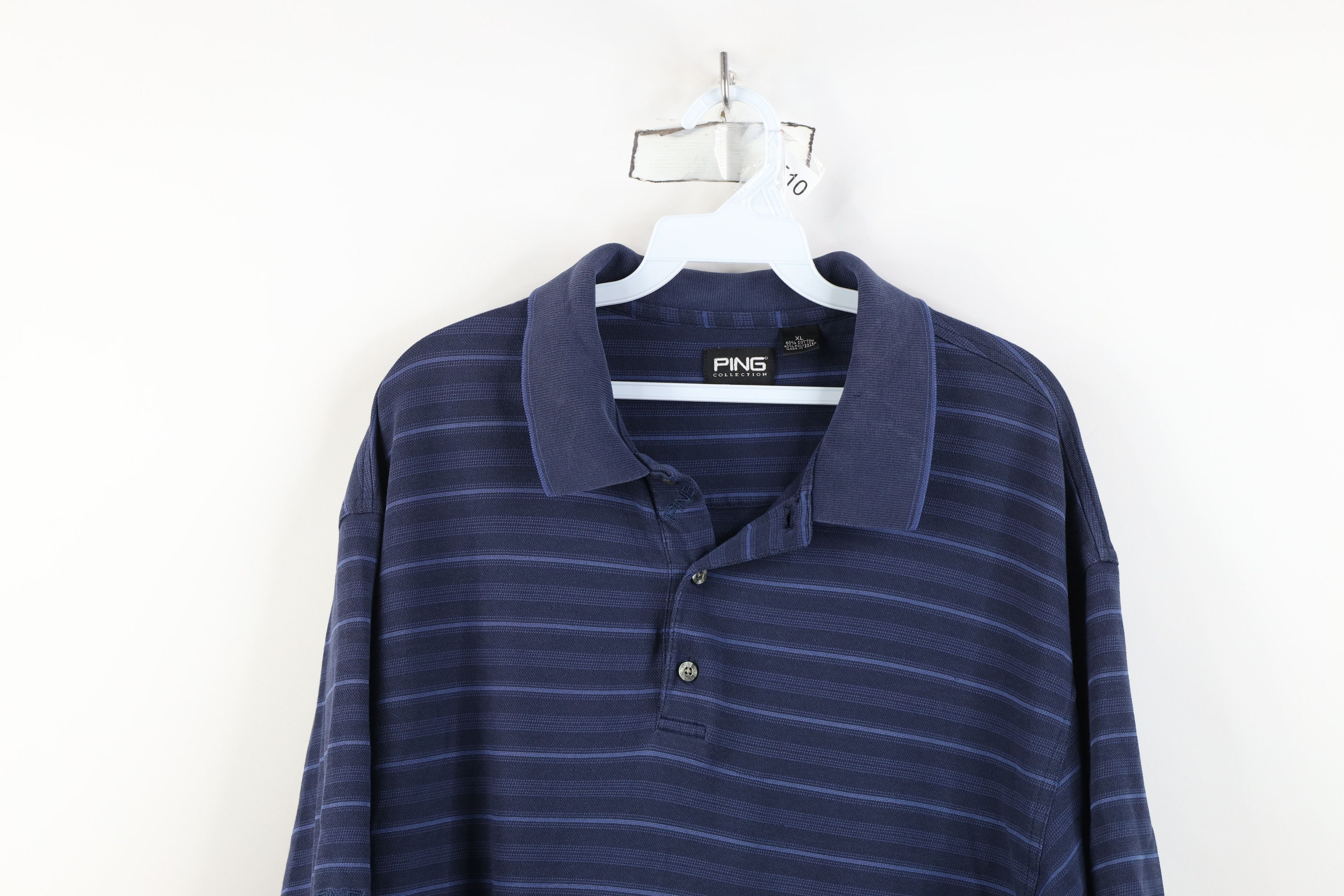 PING Vintage Ping Golf Spell Striped Collared Golfing Polo Shirt Size US XL / EU 56 / 4 - 2 Thumbnail