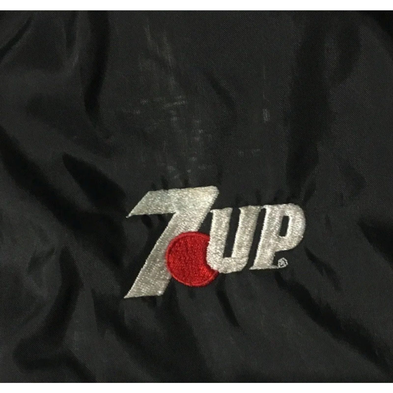 Vintage VINTAGE 80s 7UP Soda Promo Windbreaker Jacket L USA Black Mens Grunge Biker Rock Retro Coca Cola 7UP Logo Size US L / EU 52-54 / 3 - 2 Thumbnail