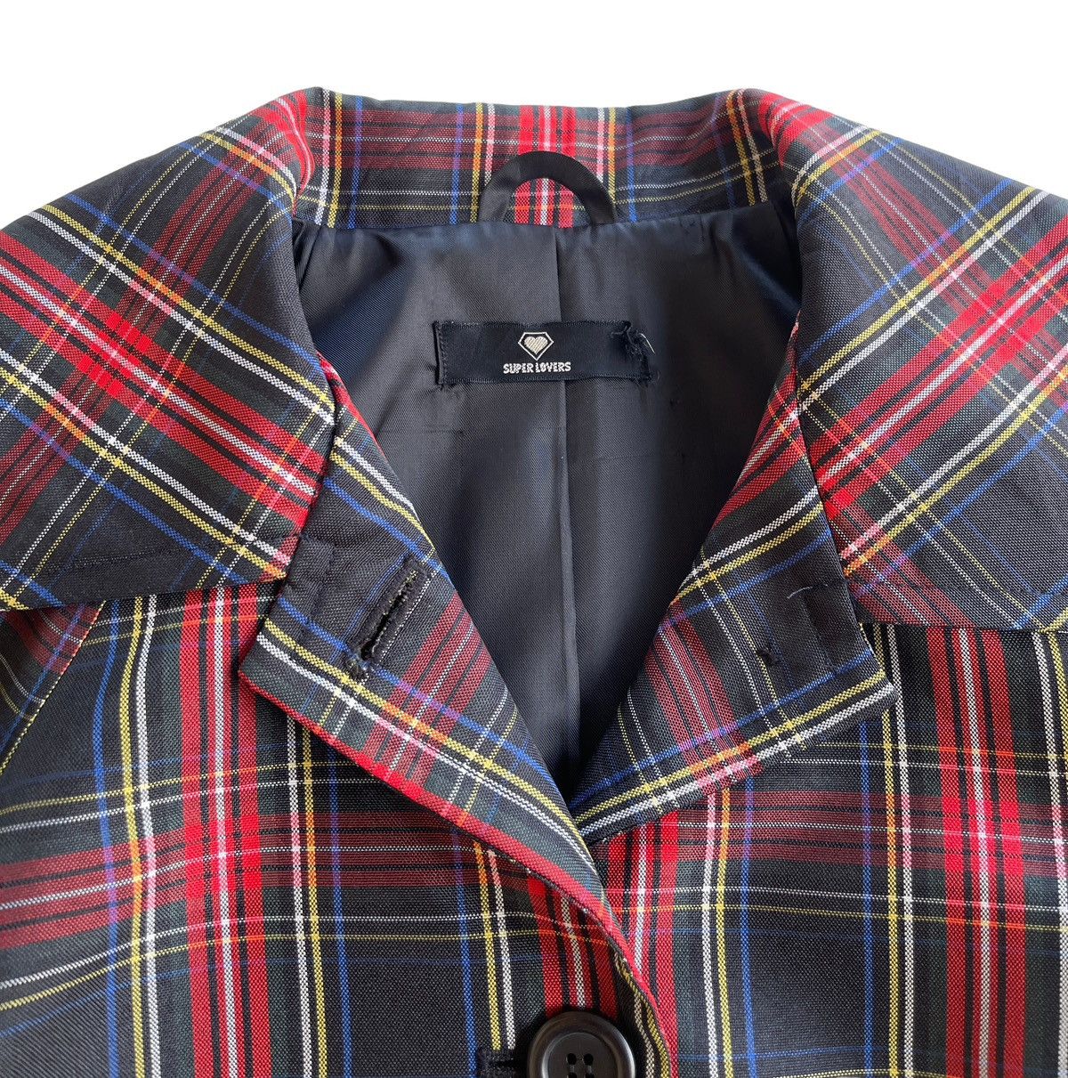 Japanese Brand Vintage Super Lovers Tartan Trench Coat Size M / US 6-8 / IT 42-44 - 4 Thumbnail