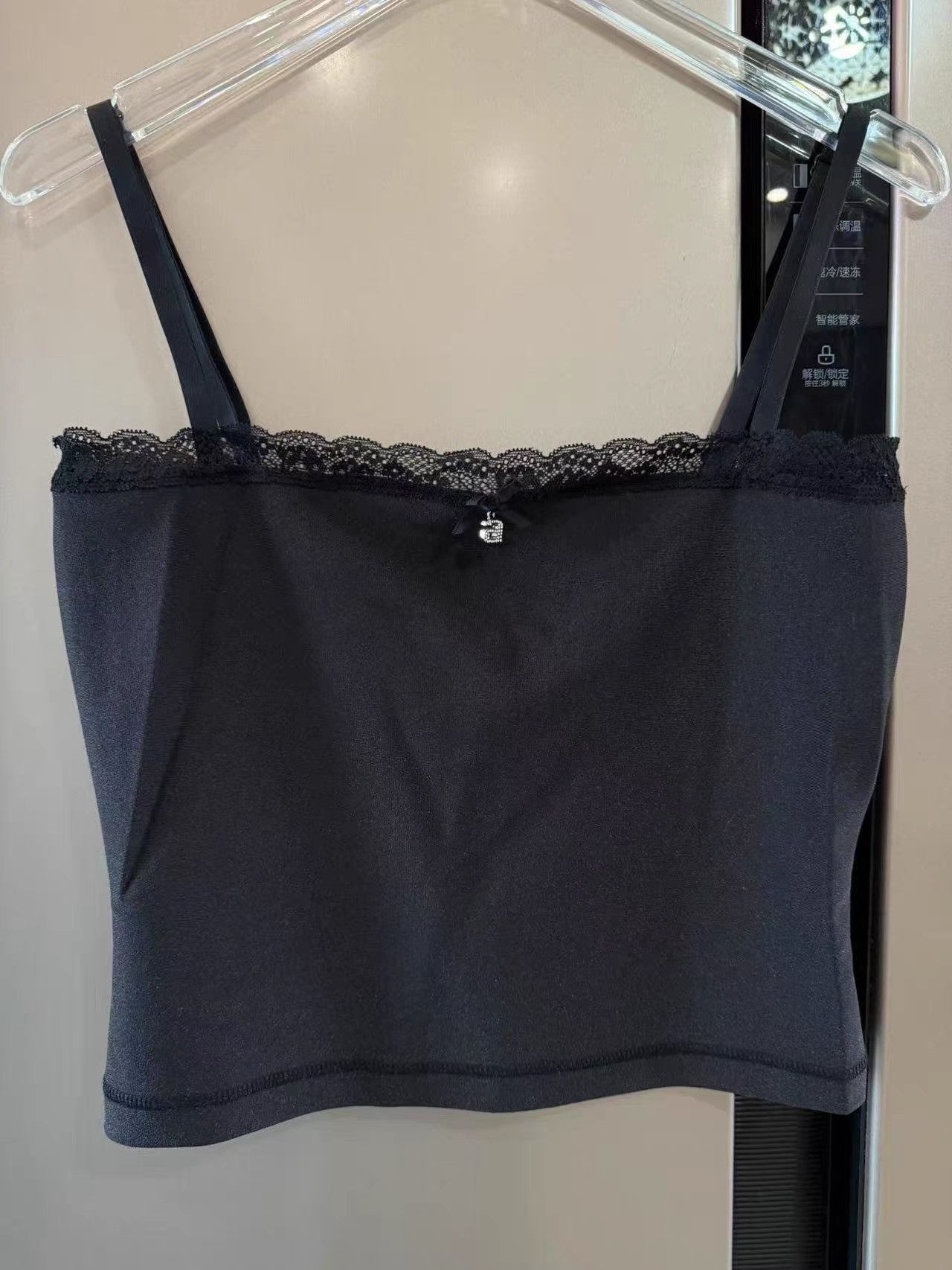 Alexander Wang Alexander Wang Black Lace-trim Cami Tank Top K31 Size S / US 4 / IT 40 - 1 Thumbnail