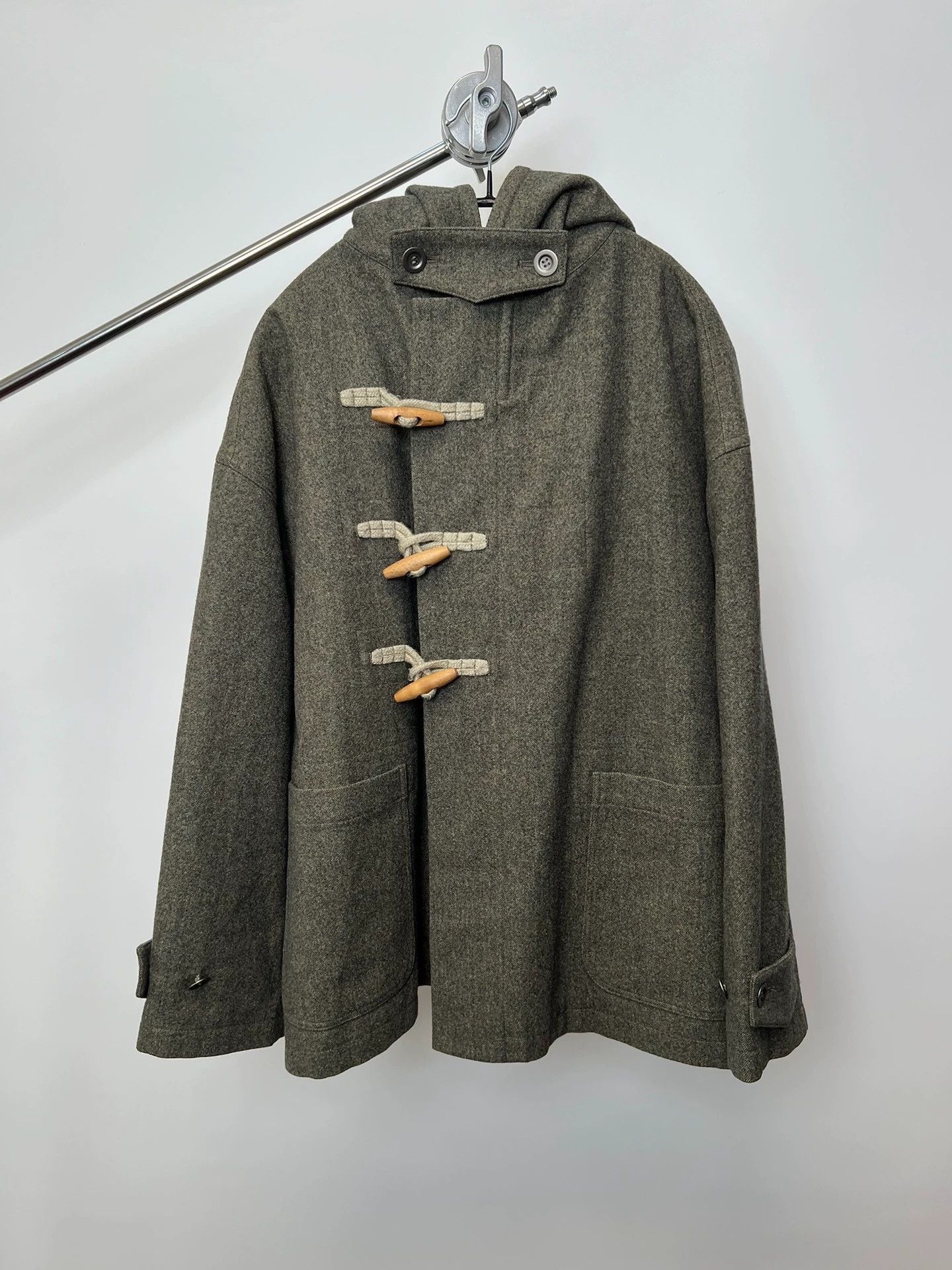 Yohji Yamamoto Green Hooded Toggle Coat Size US M / EU 48-50 / 2 - 1 Thumbnail