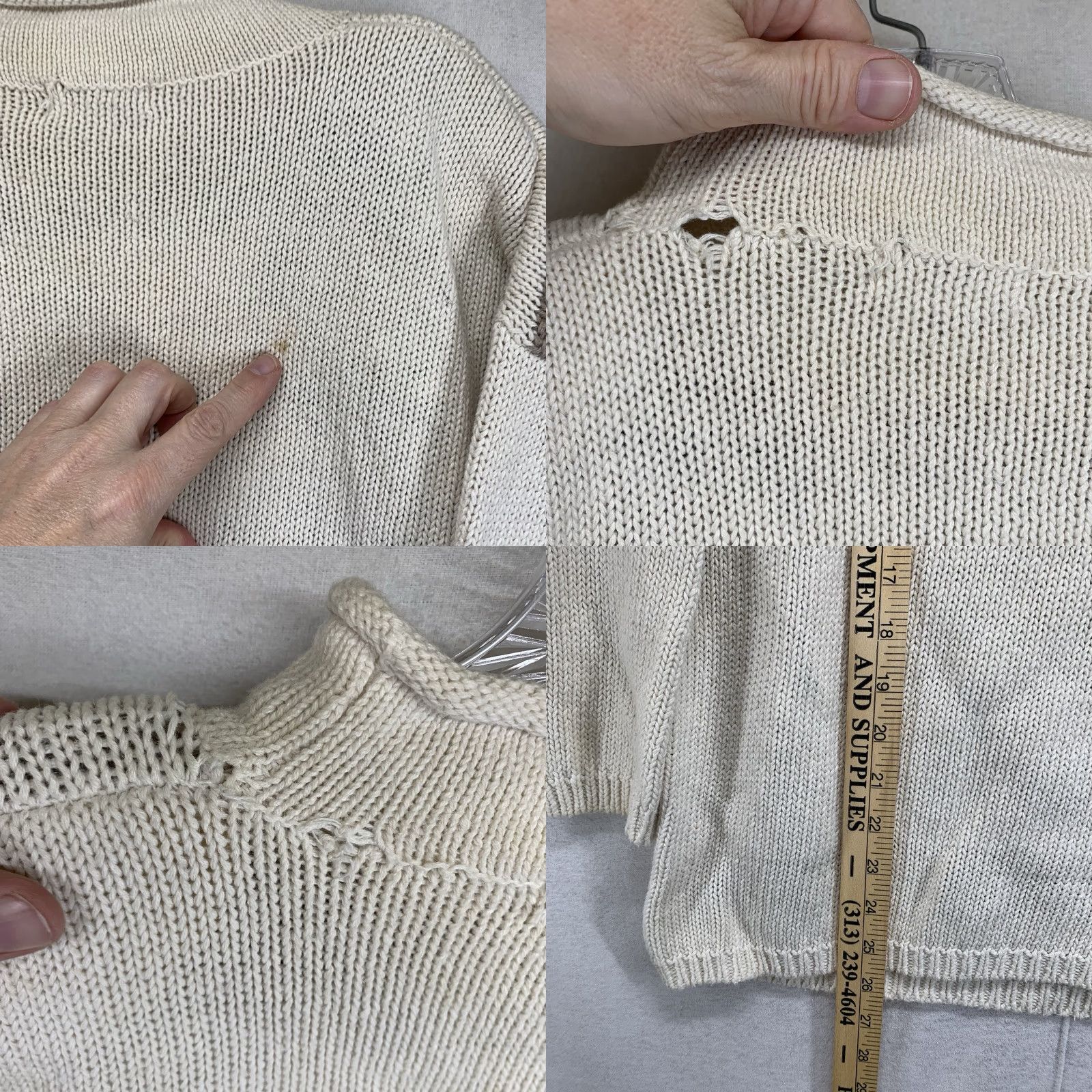 Vintage VINTAGE Women's Jumper Large Embroidered Detailed Front Mauve Light Sage Natural Size L / US 10 / IT 46 - 10 Thumbnail