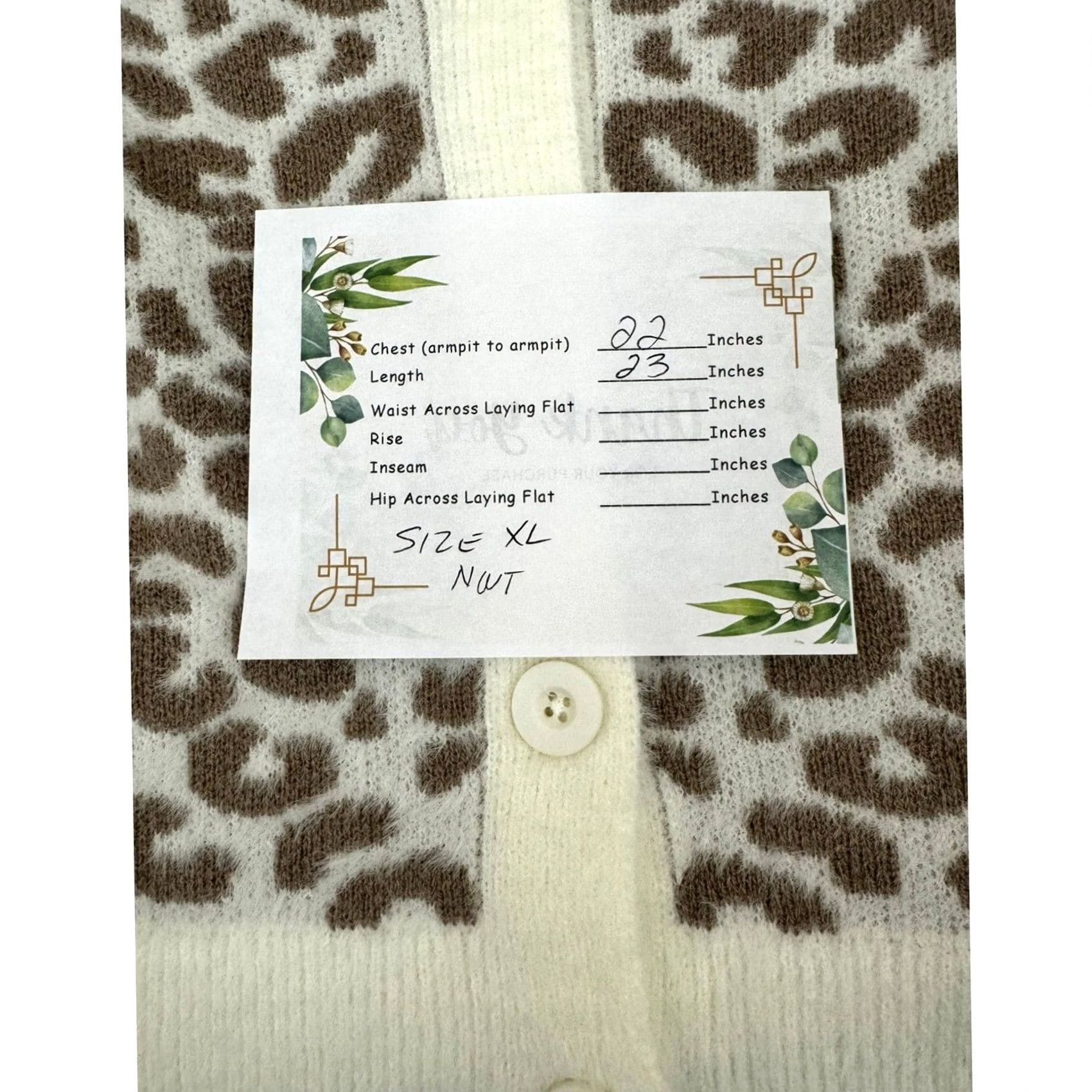 Vintage Violets & Roses Cardigan Sweater Women's XL Tan Brown Knit Open Front W 50 Beige Raglan Sleeve Size XL / US 12-14 / IT 48-50 - 6 Thumbnail