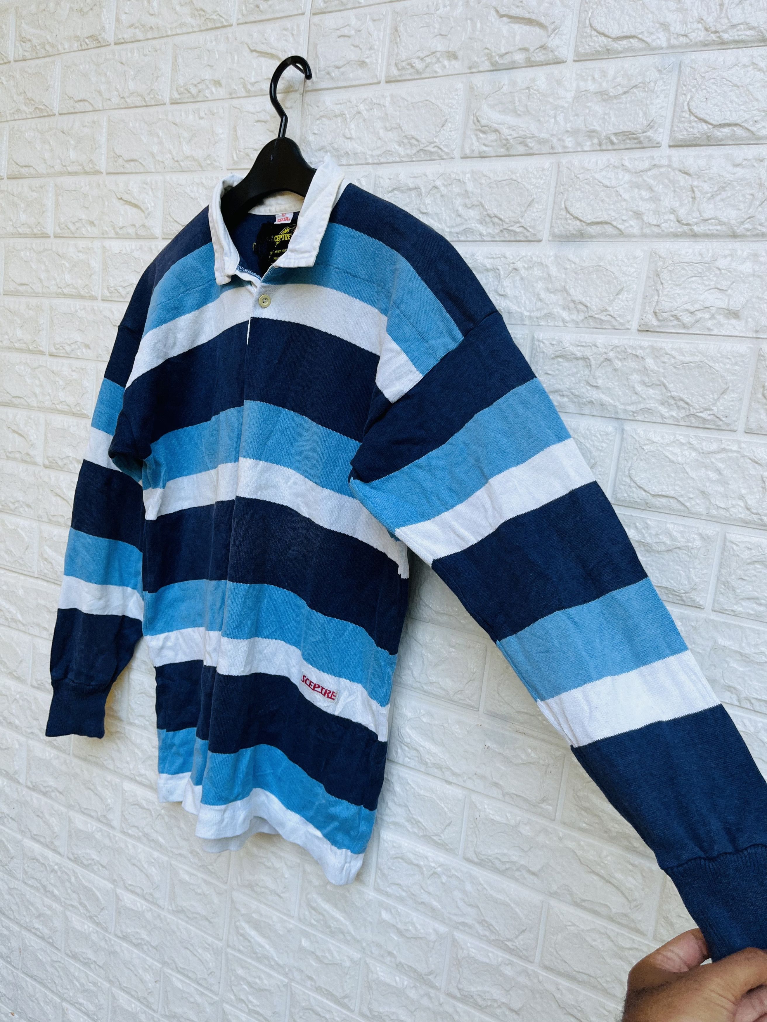 Japanese Brand × Vintage Vintage Sceptre Rugby Football Sport Stripes Long Sleeve Size US M / EU 48-50 / 2 - 5 Thumbnail
