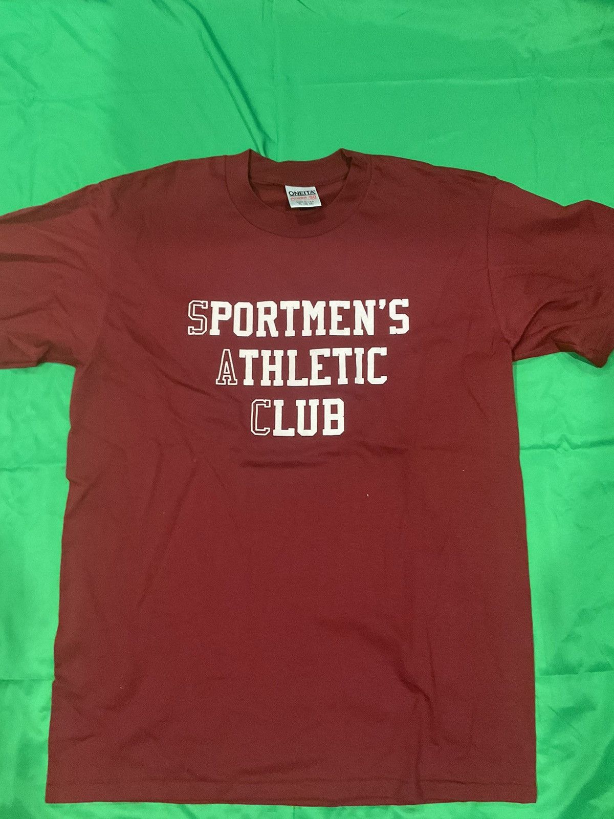 Vintage Athletic Burgundy and white t shirt Size US XL / EU 56 / 4 - 1 Thumbnail