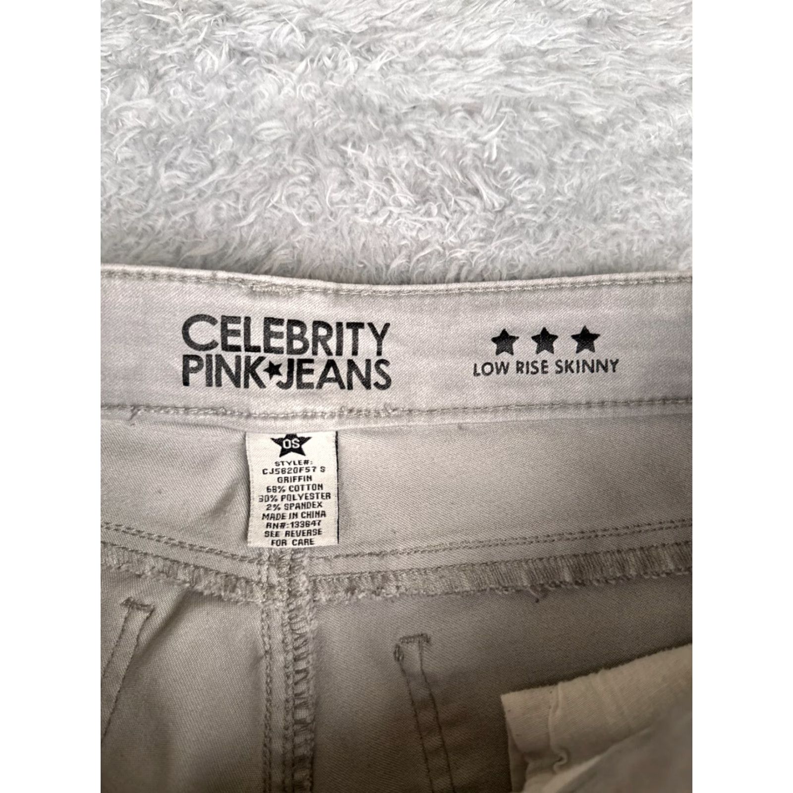 Vintage Celebrity Pink Jeans Junior 0 S Gray Denim Skinny Cotton Blend Low Rise 28x30 Womens Jeans Size 25" / US 0 / IT 36 - 6 Thumbnail